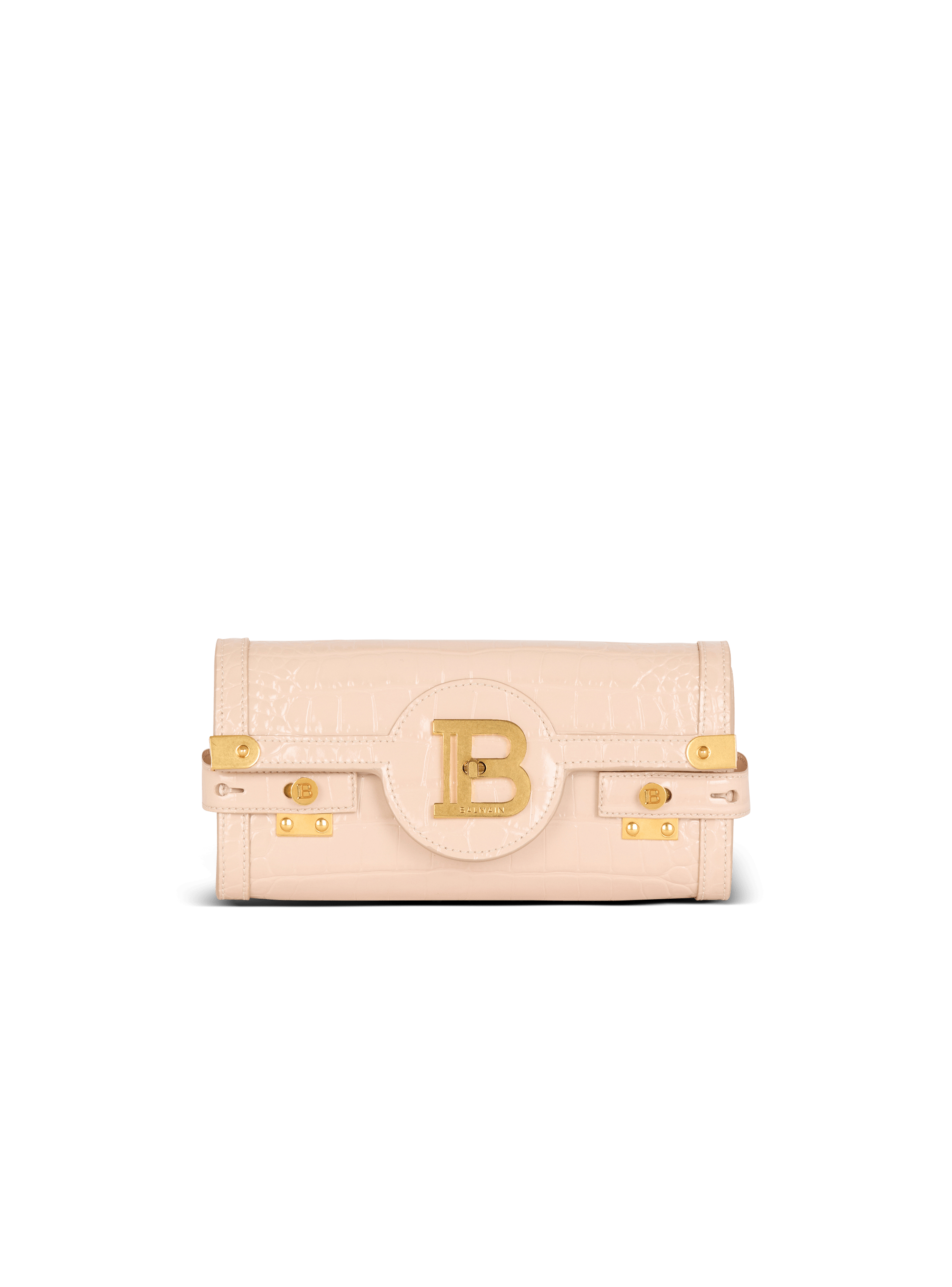 Pochette B-Buzz 23 in pelle di vitello con goffratura effetto coccodrillo