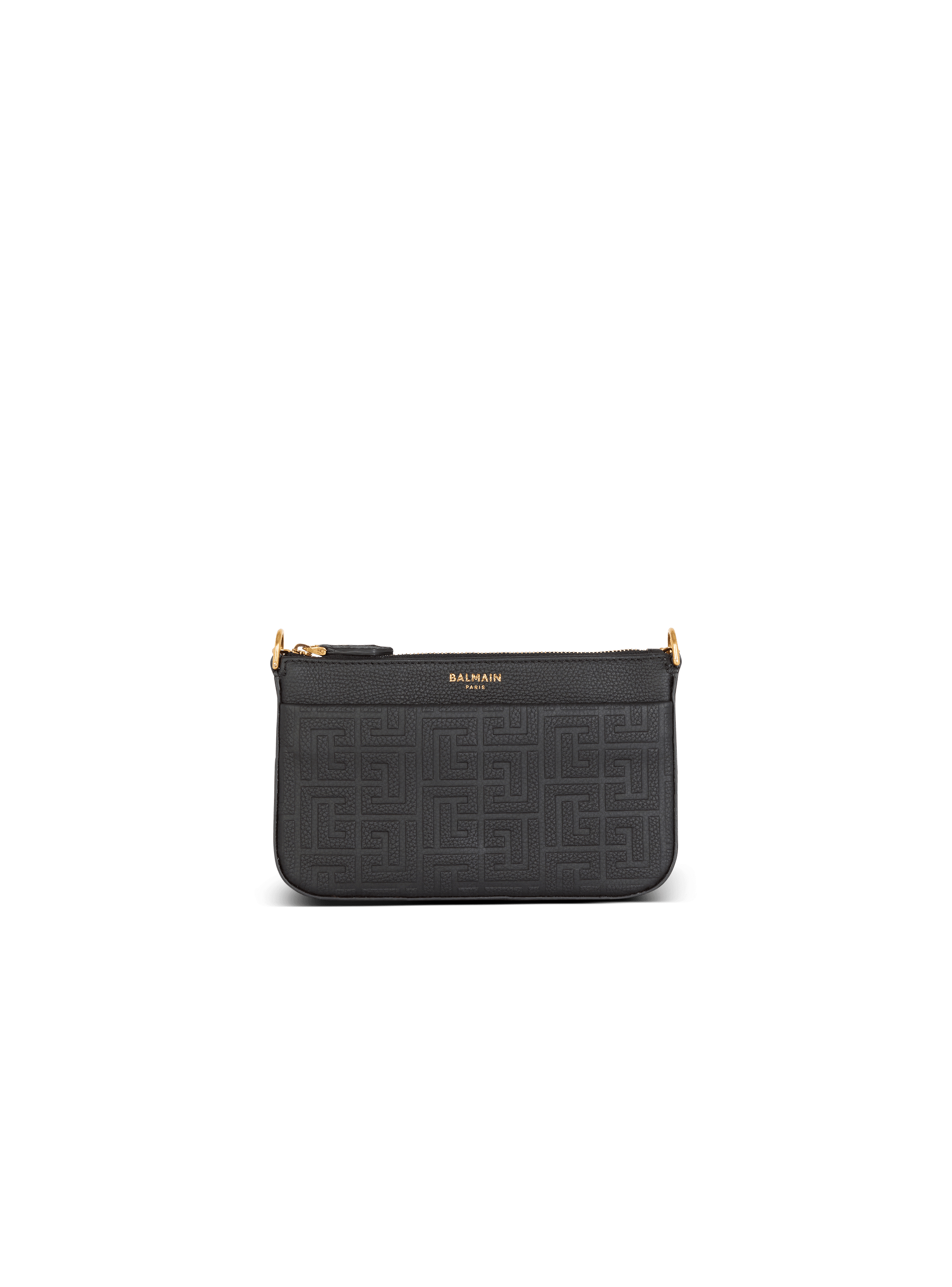 1945 Soft zipped mini bag in embossed grained calfskin with a PB Labyrinth monogram