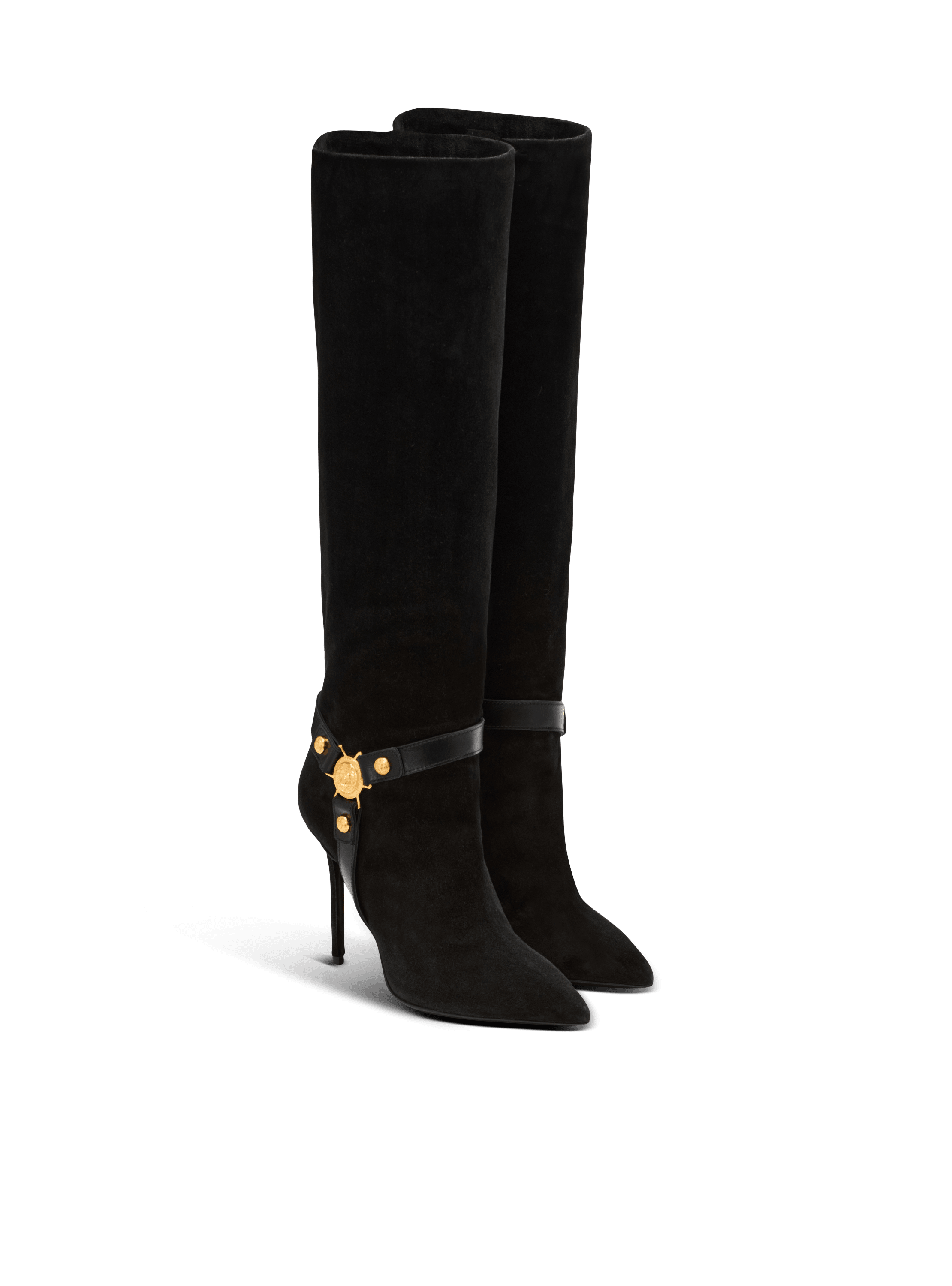 Slouchy suede heeled Eva boots