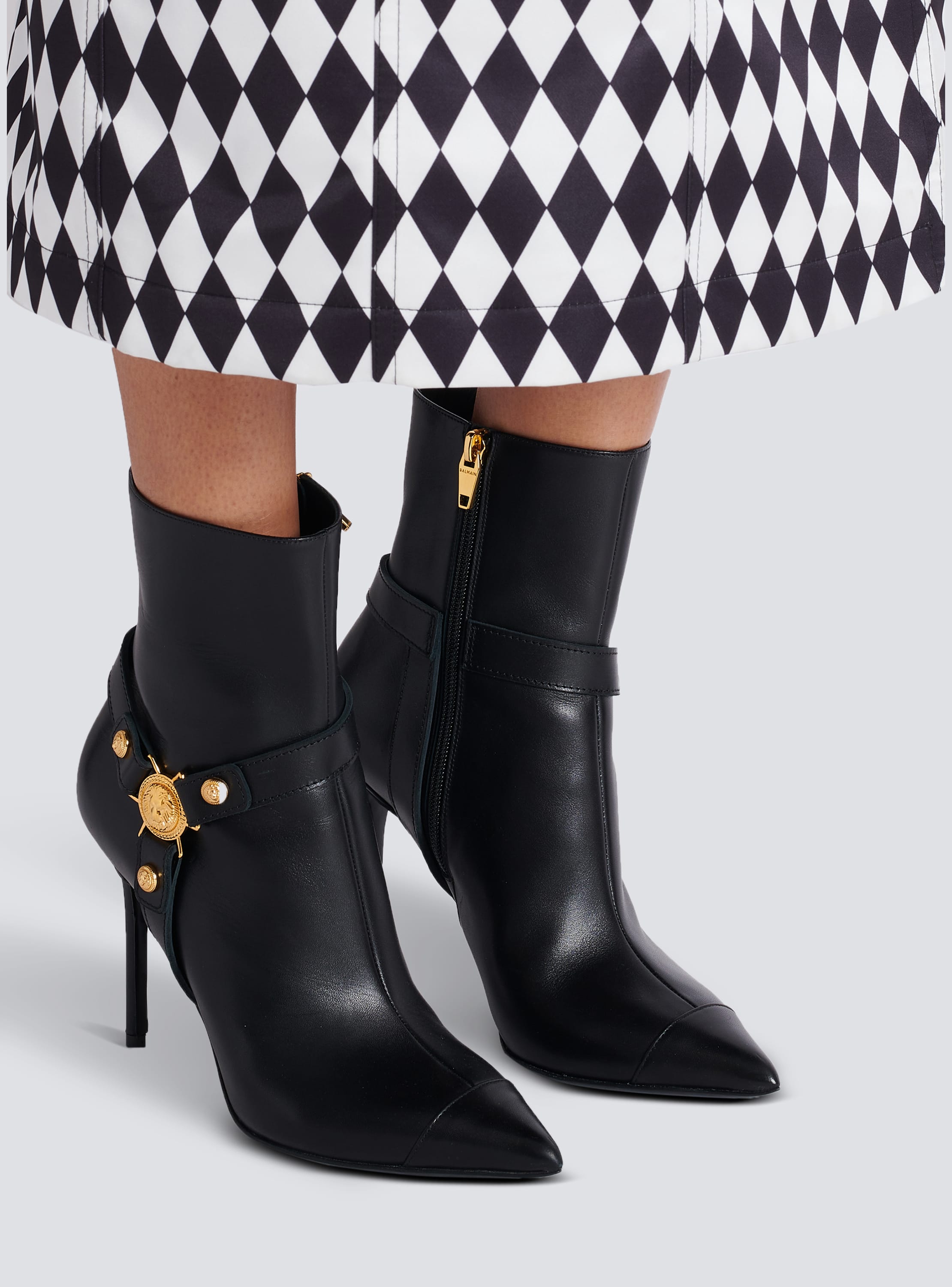 Heeled calfskin Eva ankle boots Women BALMAIN