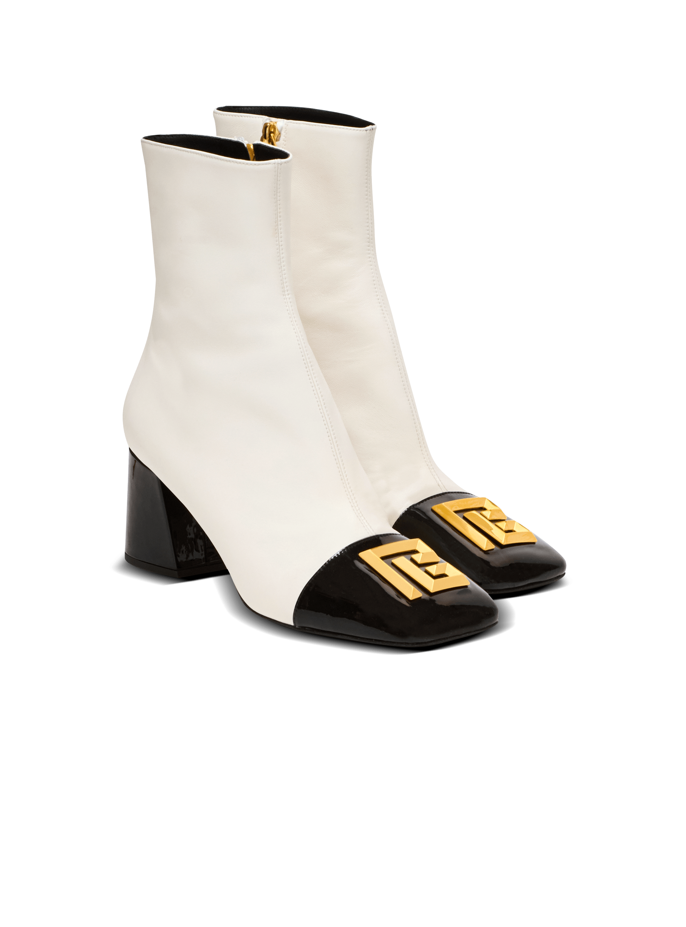 Stiefeletten Edna aus zweifarbigem Leder