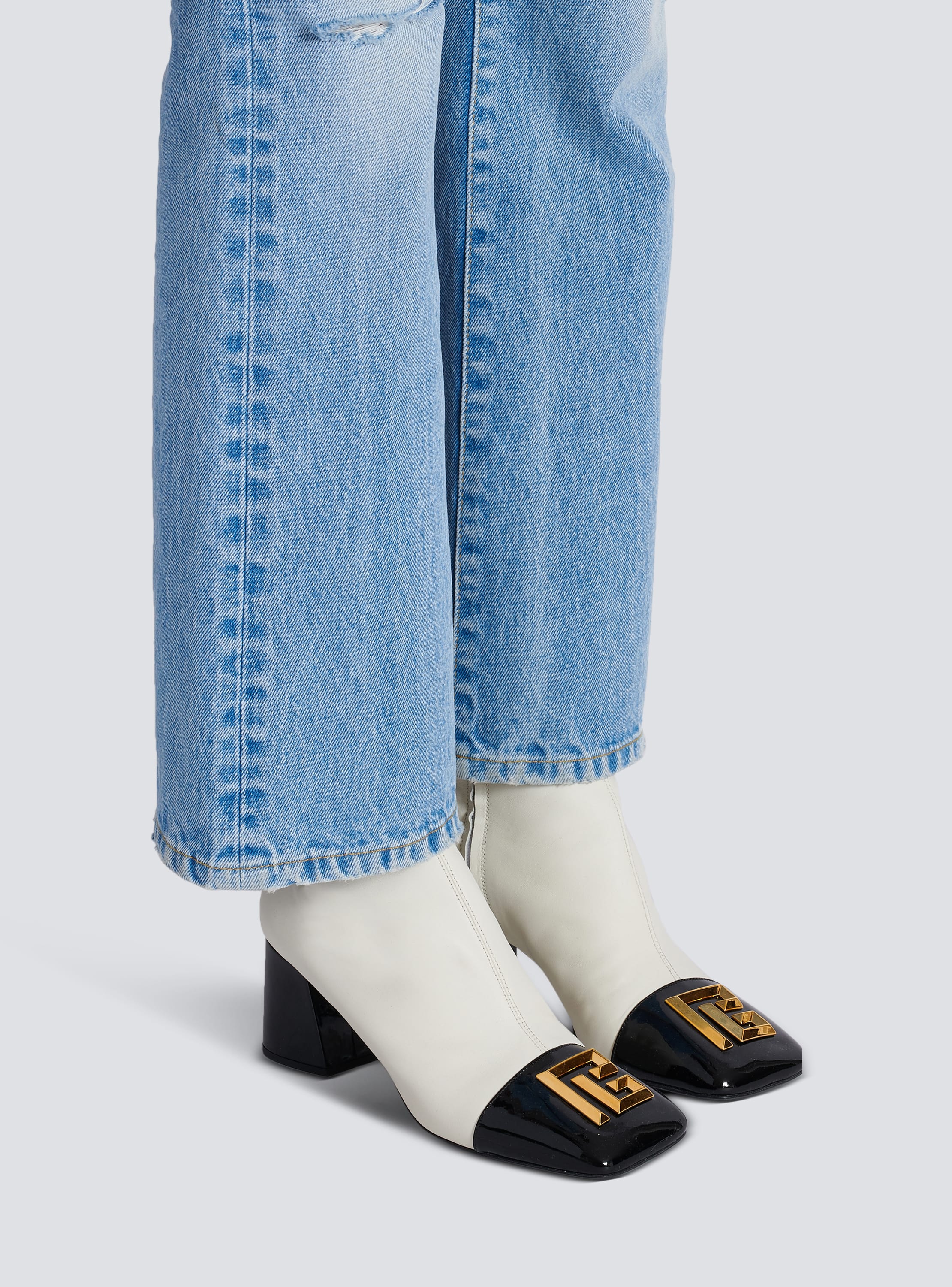Stivaletti Edna in pelle bicolore