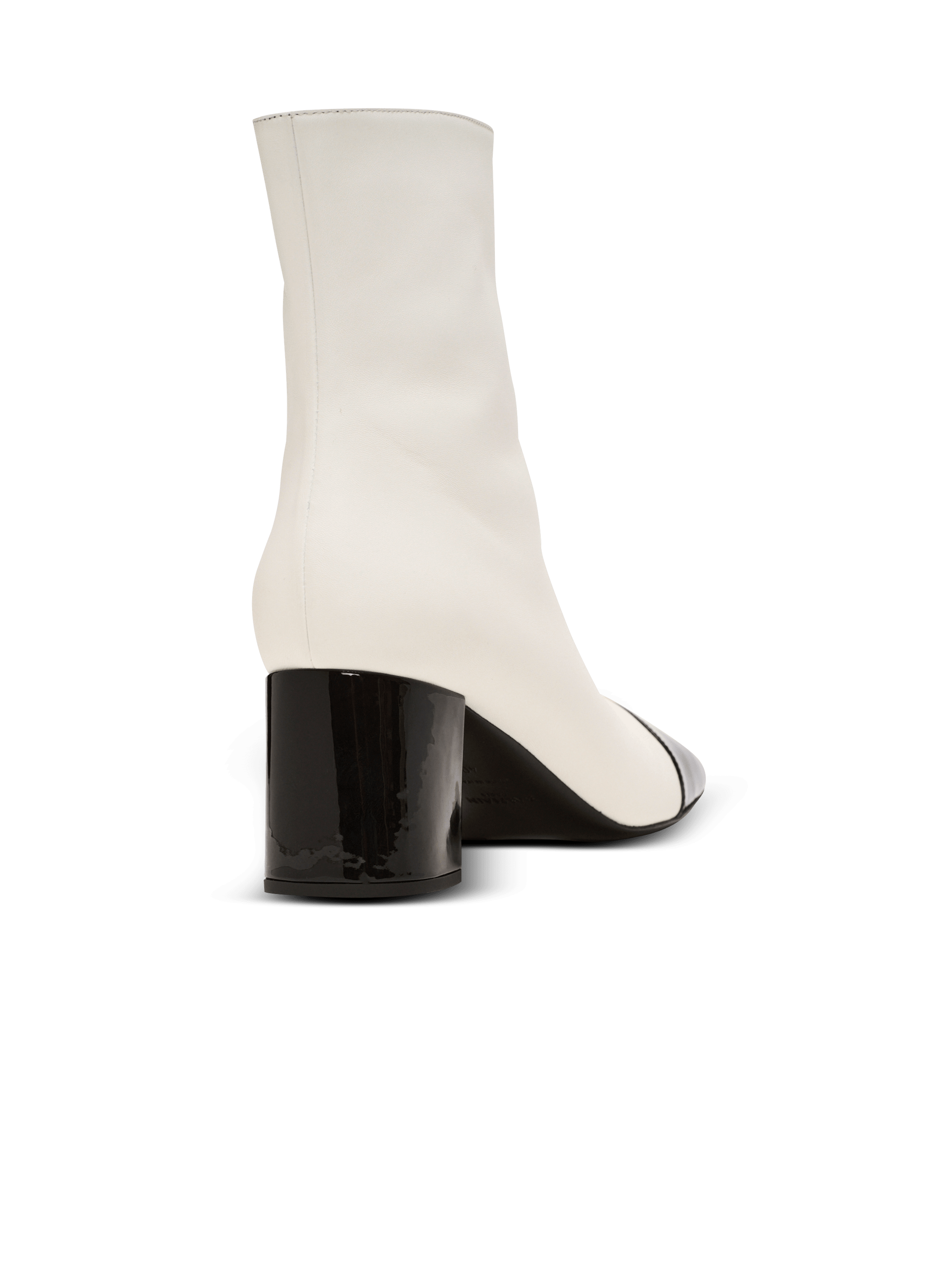 Edna ankle boots in two-tone leather white - Women | BALMAIN