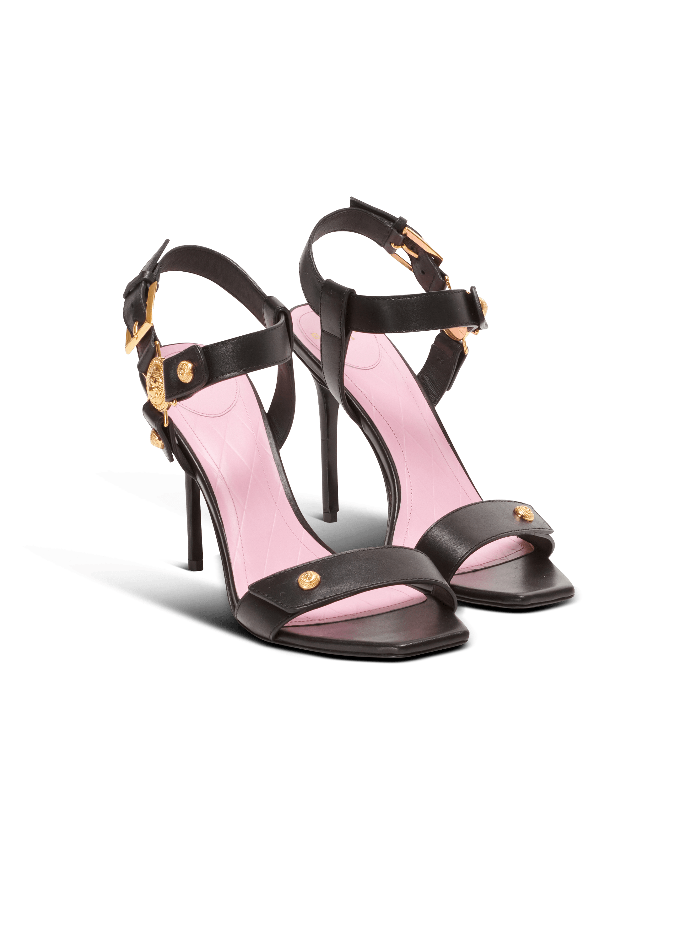 Heeled Eva sandals in calfskin