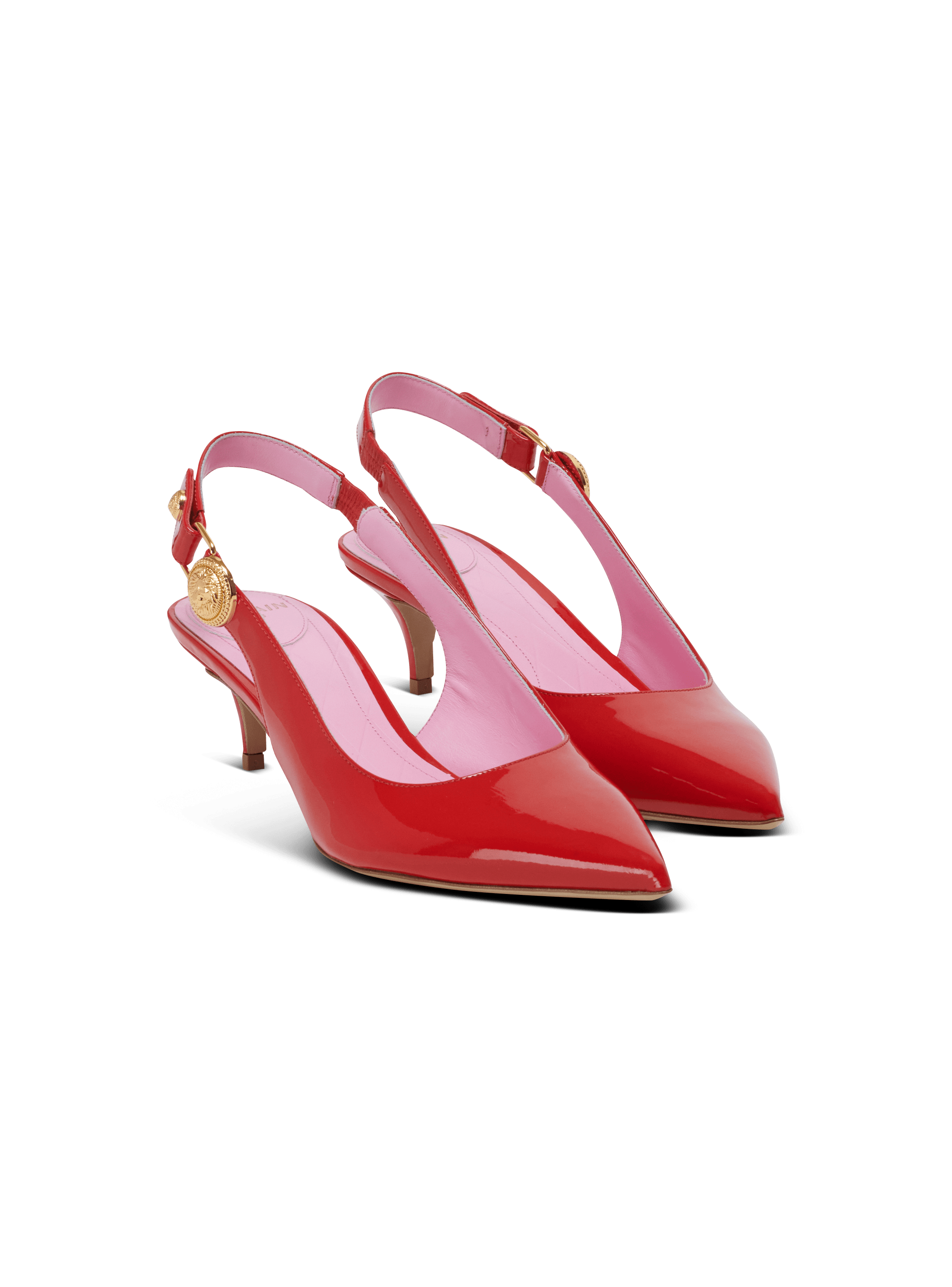 Eva kitten slingbacks in patent leather