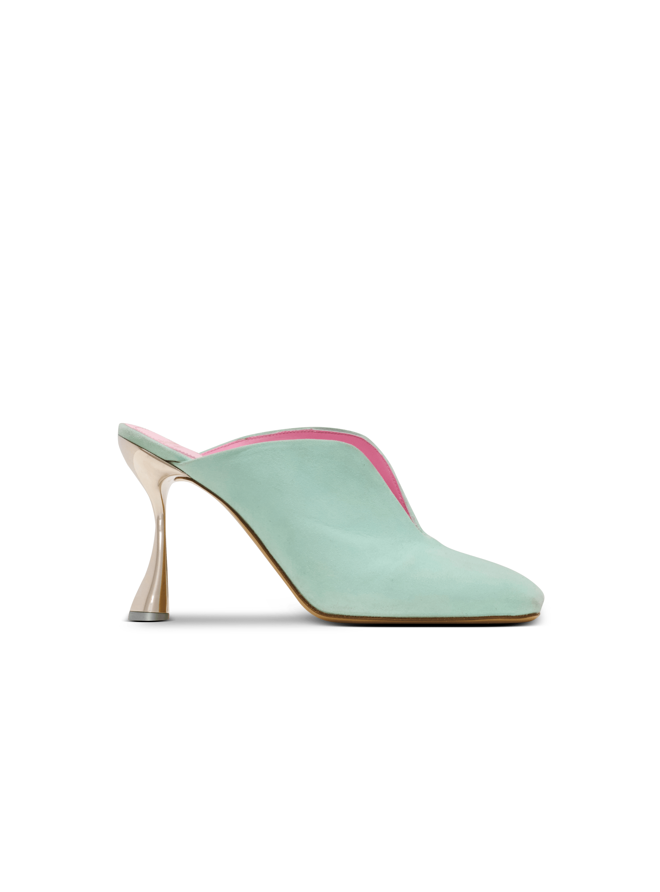 Heeled Eden mules in suede leather