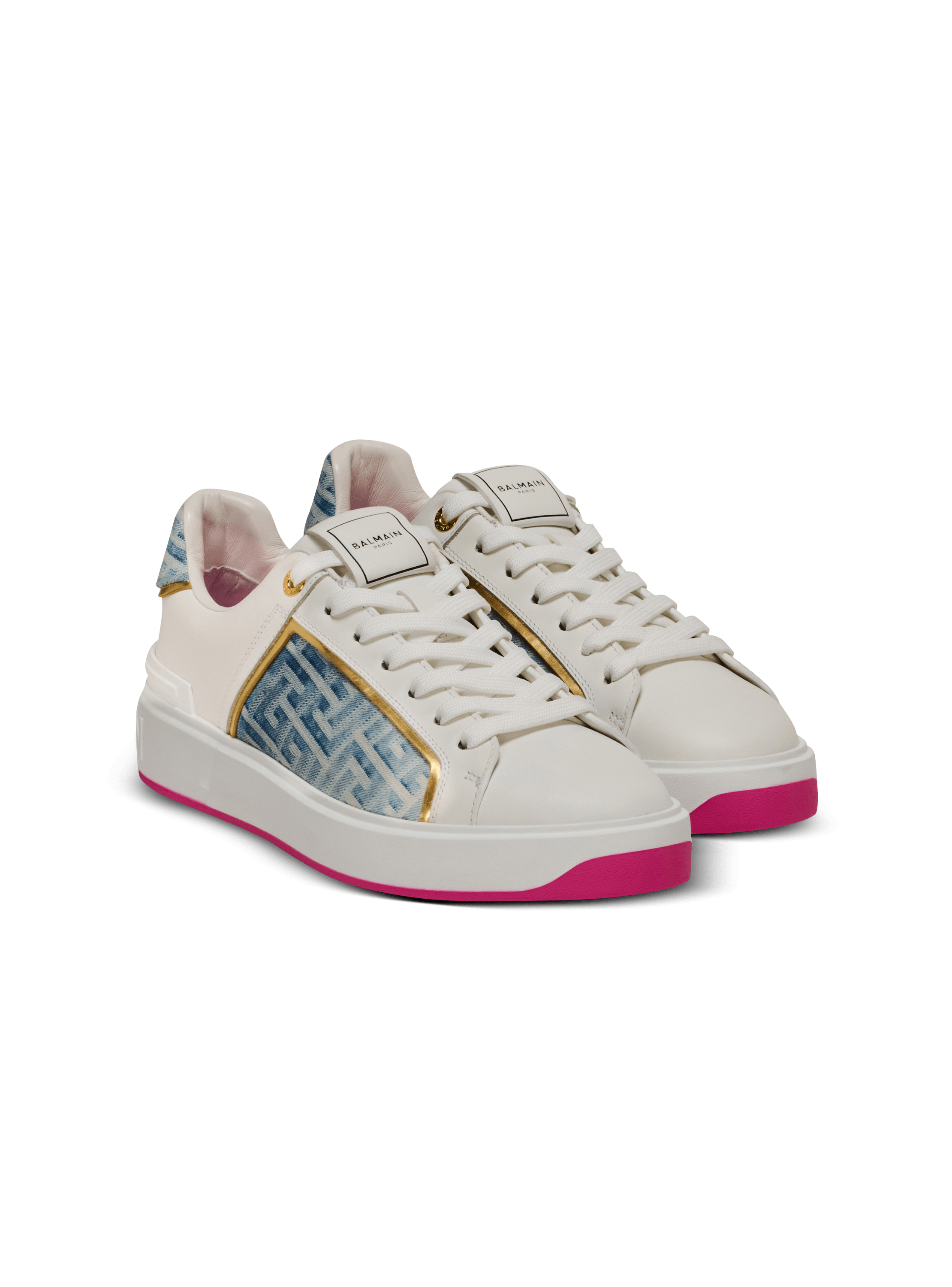 Baskets B-Court en cuir et denim