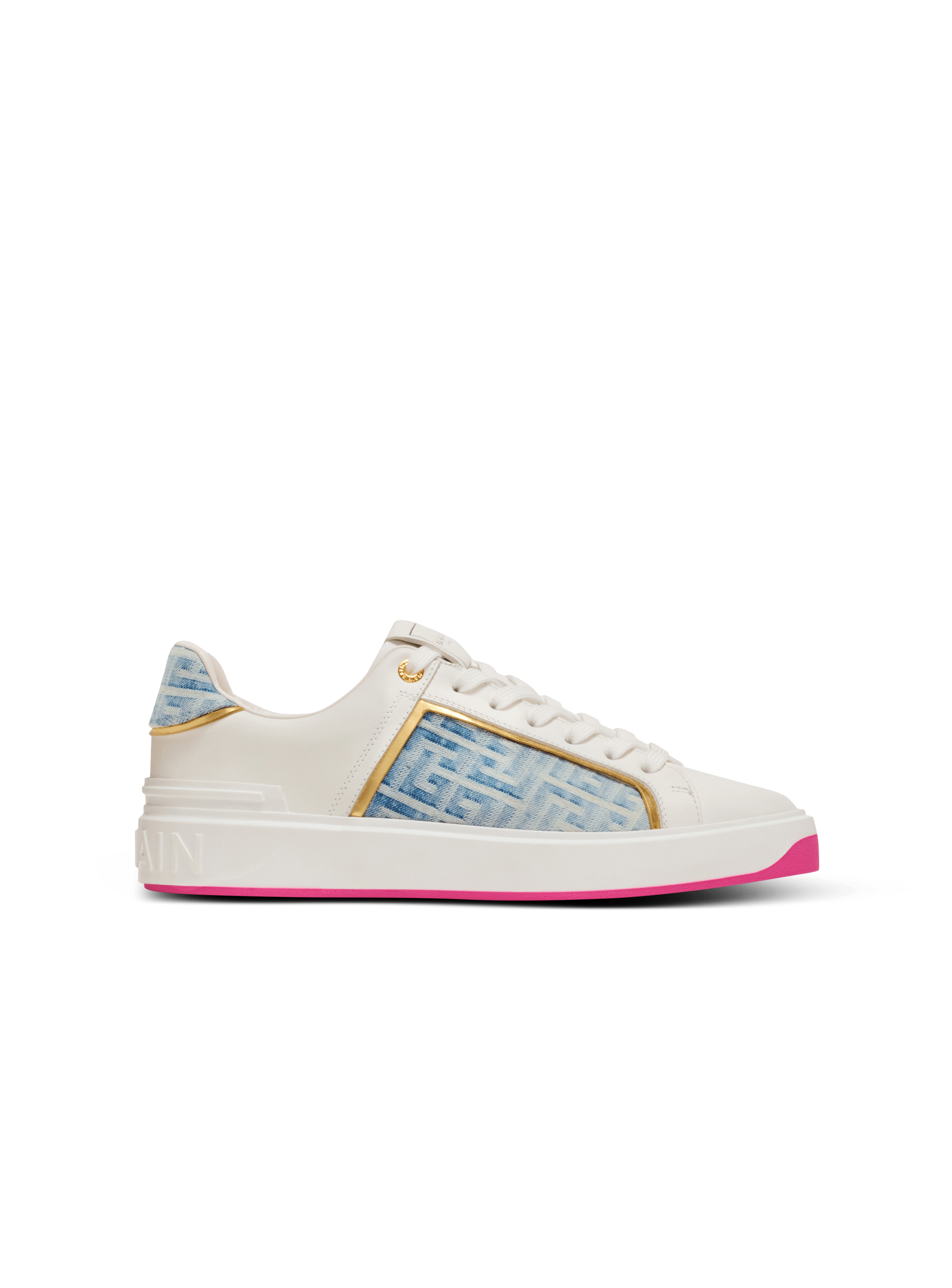 Sneakers B-Court in pelle e denim