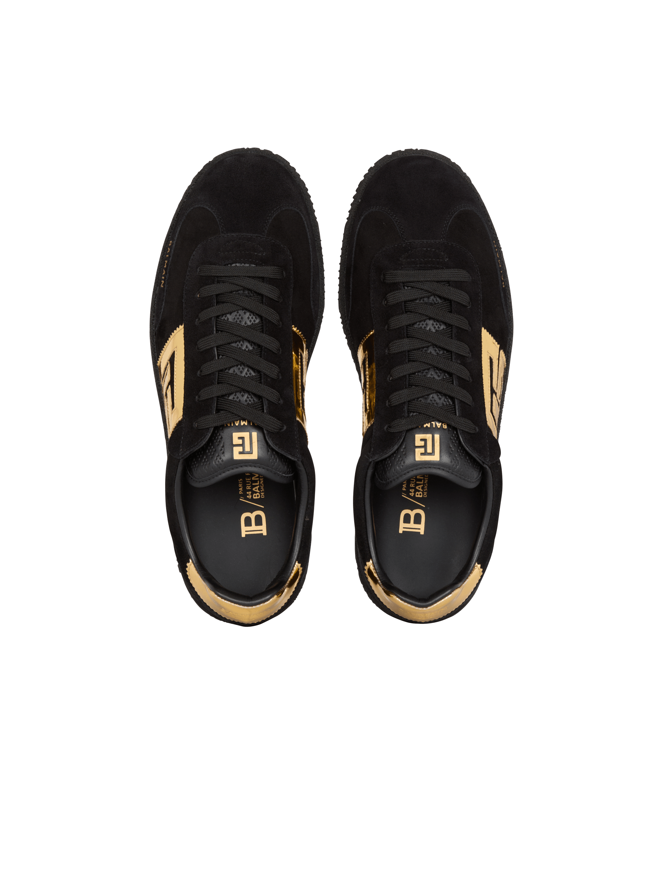 Suede Balmain Swan sneakers