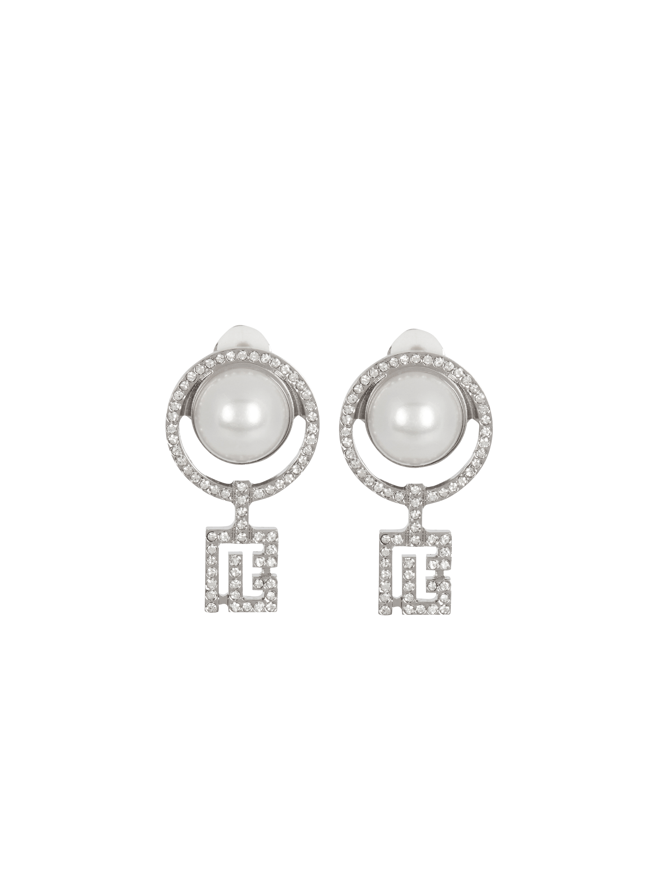 Boucles d’oreilles perles avec strass Art Déco