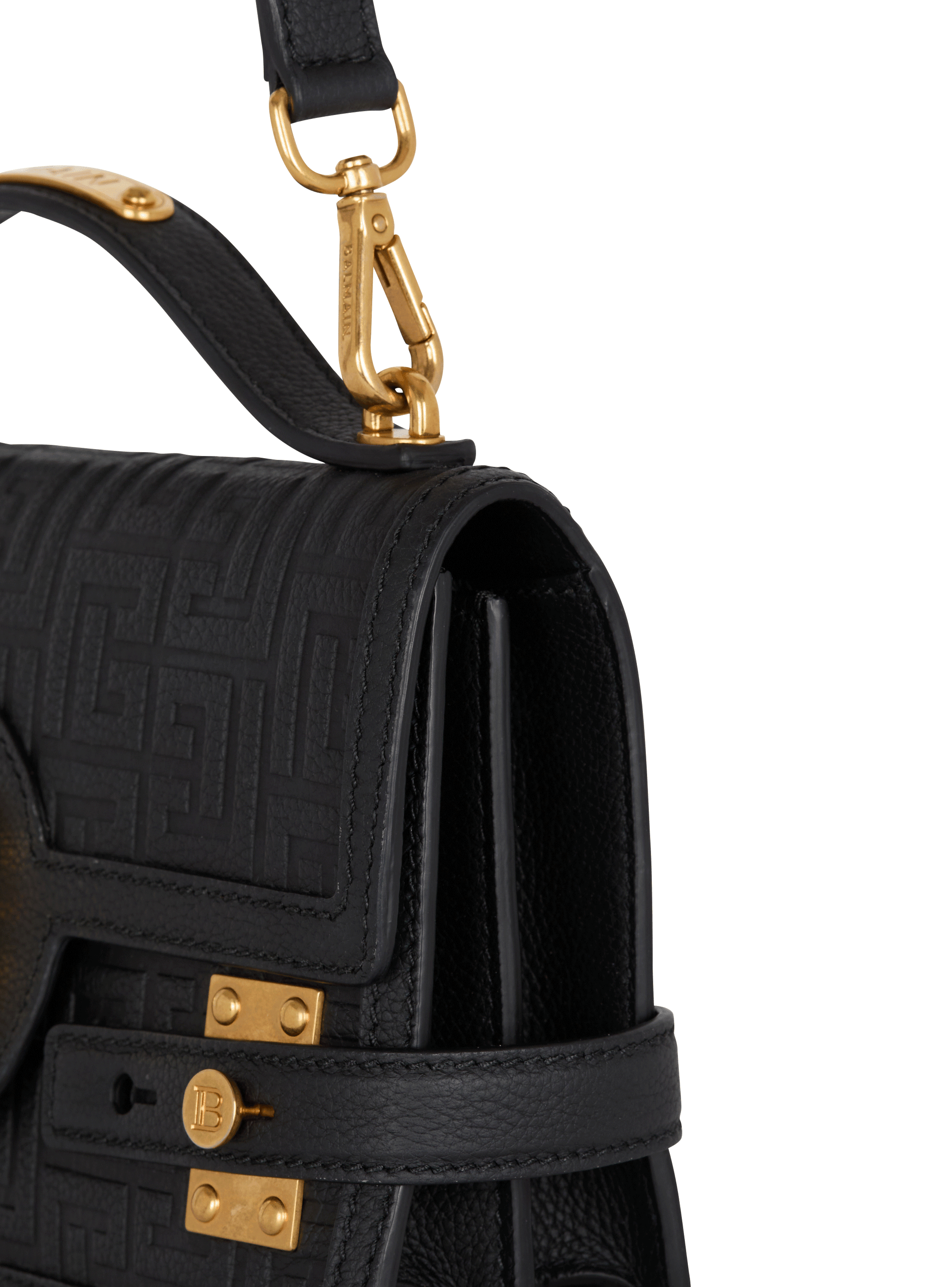 B-Buzz Shoulder 24 bag in grained PB Labyrinth leather