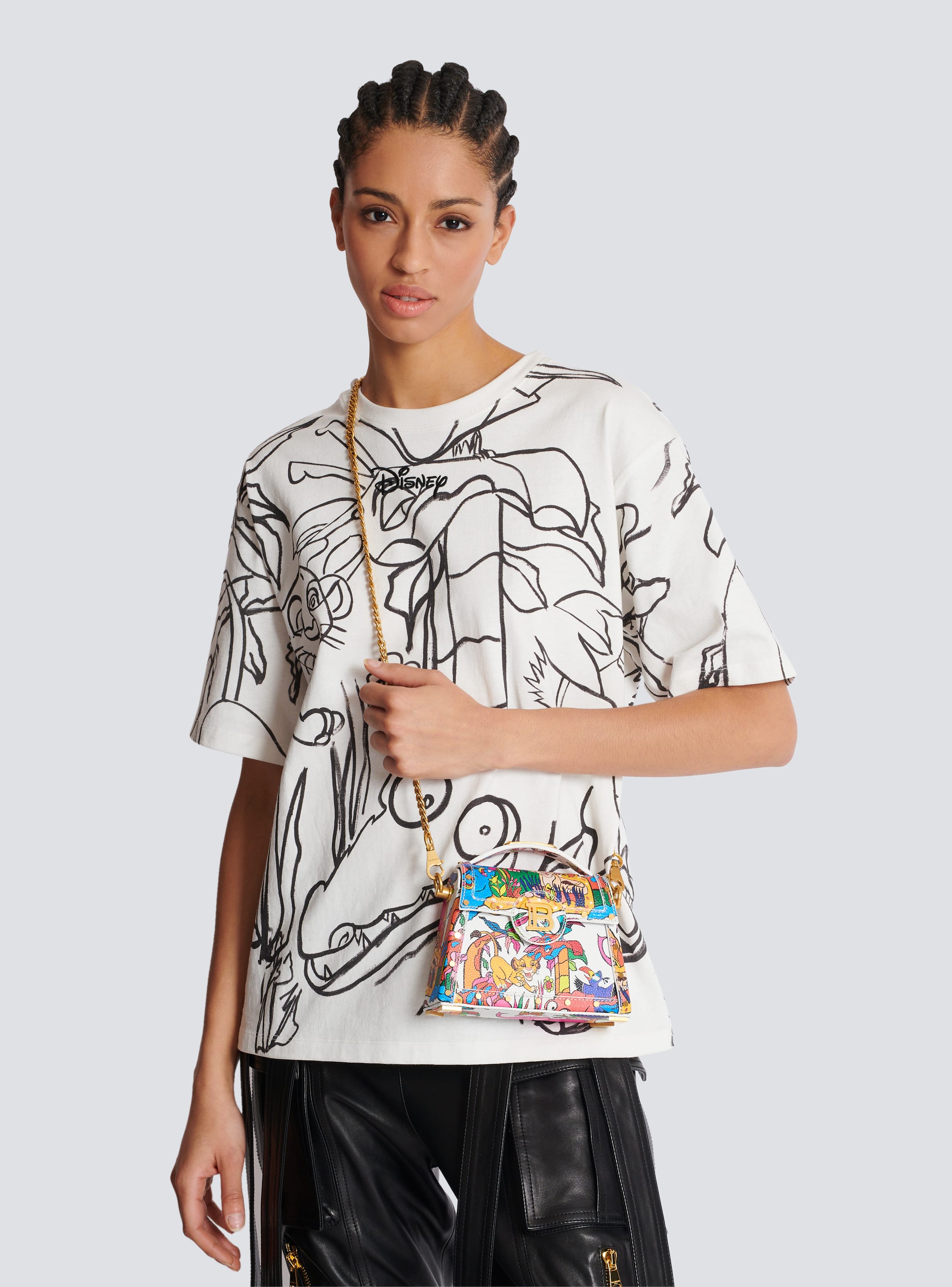 Disney x Balmain The Lion King B Buzz Dynasty Small bag with Enfant Precoce print multicolor Women BALMAIN