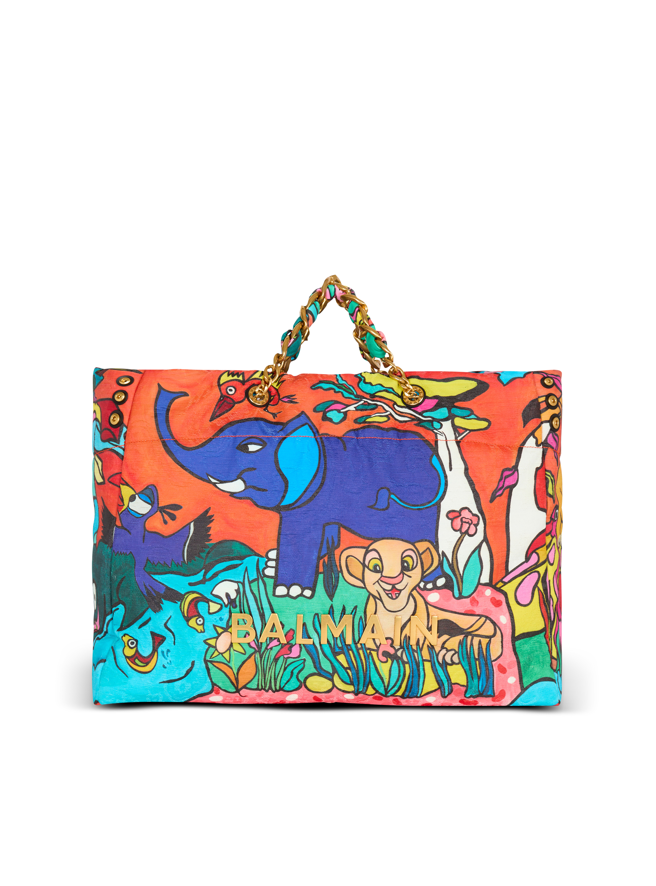 Disney x Balmain: The Lion King - 1945 Soft XXL tote bag with Enfant Précoce print
