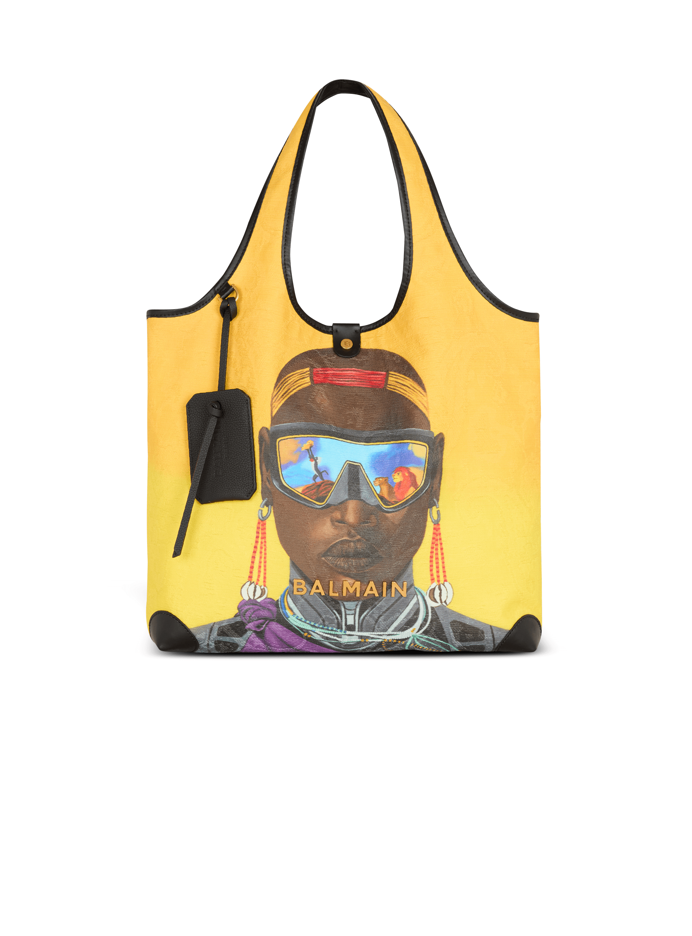 Disney x Balmain: El rey león - Bolso tipo «grocery bag» B-Army con estampado de Nika Mtwana