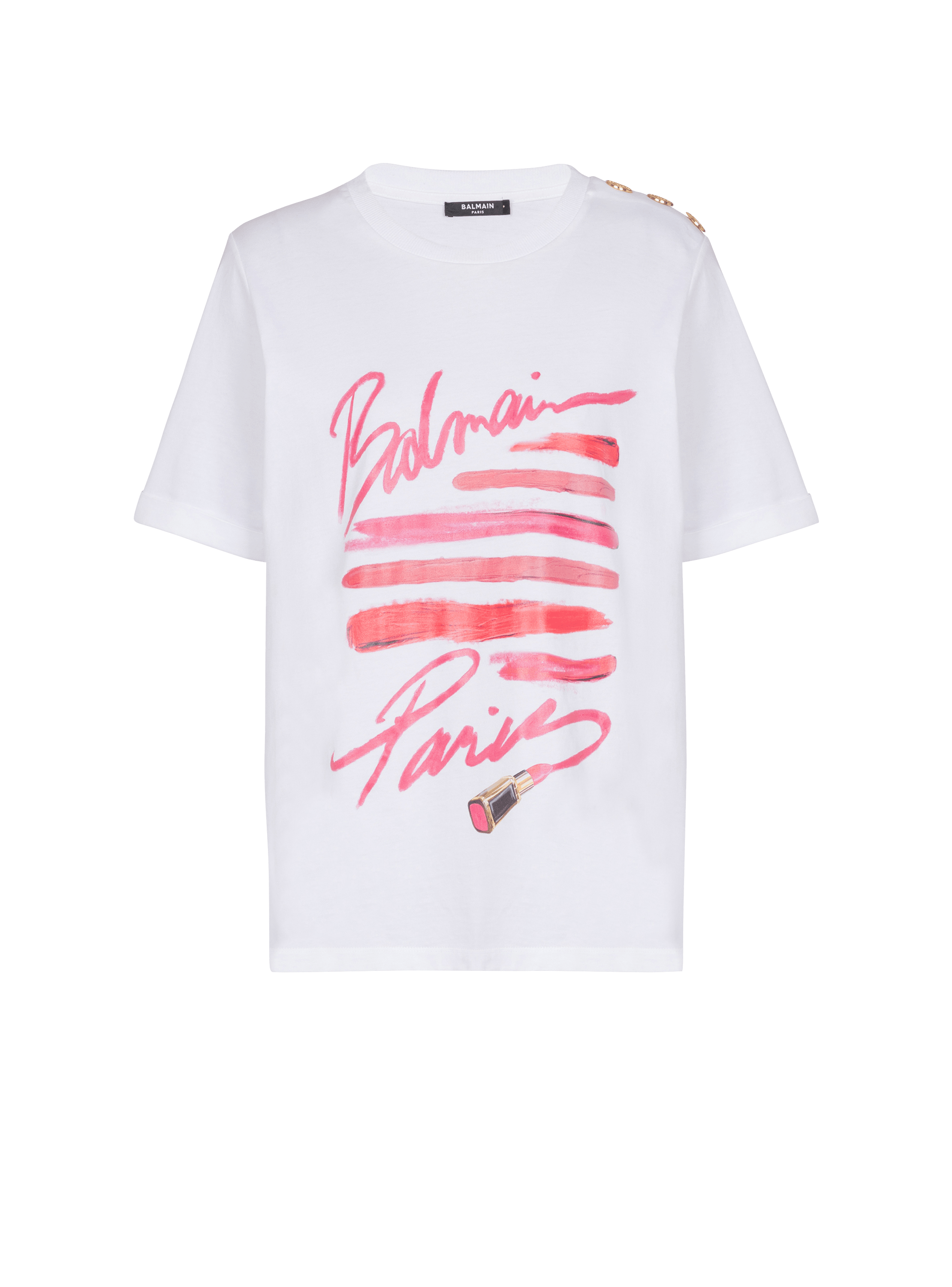 T-Shirt mit Balmain Lipstick-Print 