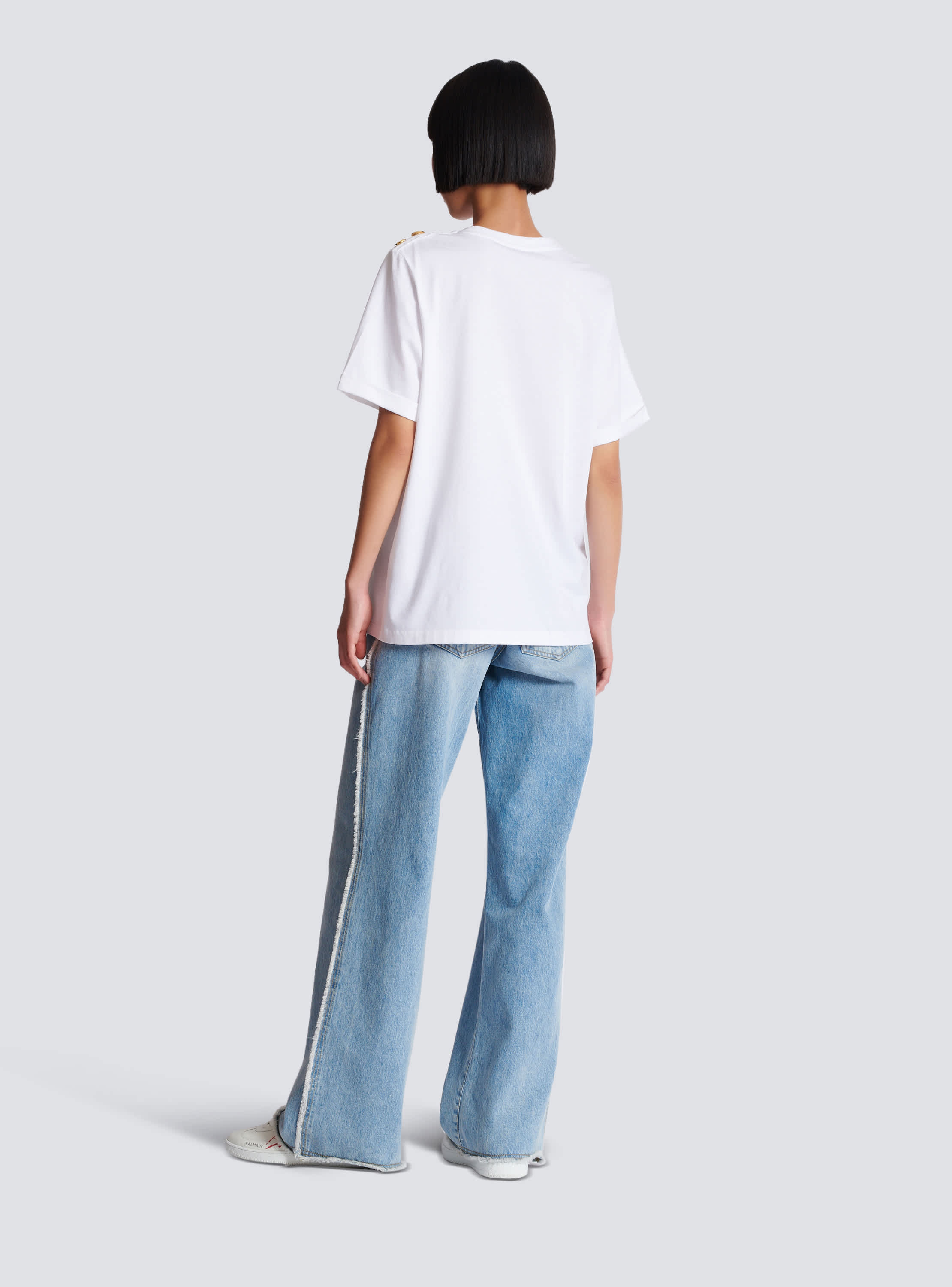 T-shirt with Balmain Lipstick print white - Women | BALMAIN