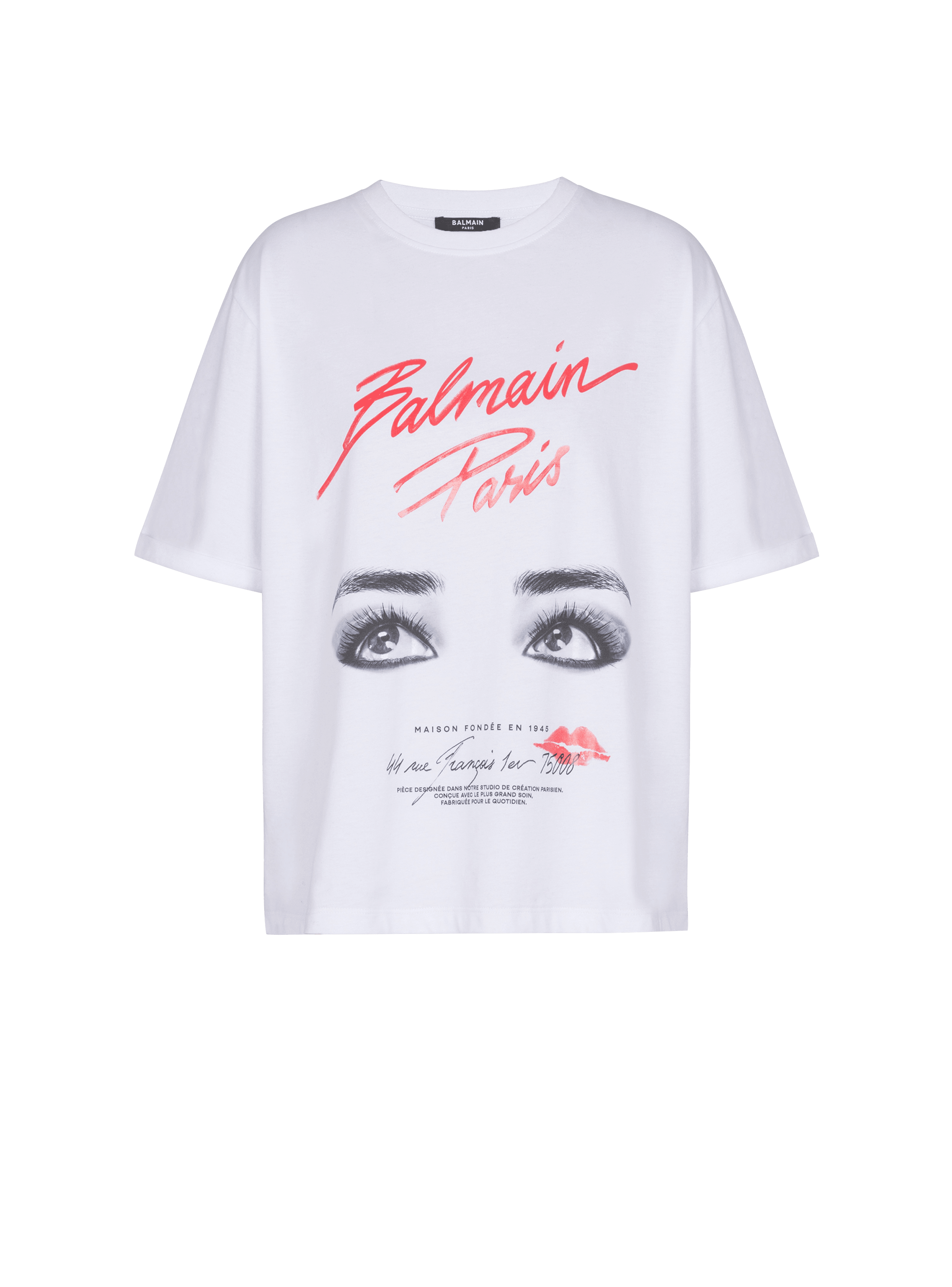 Kurzärmeliges T-Shirt mit Balmain Beauty-Print