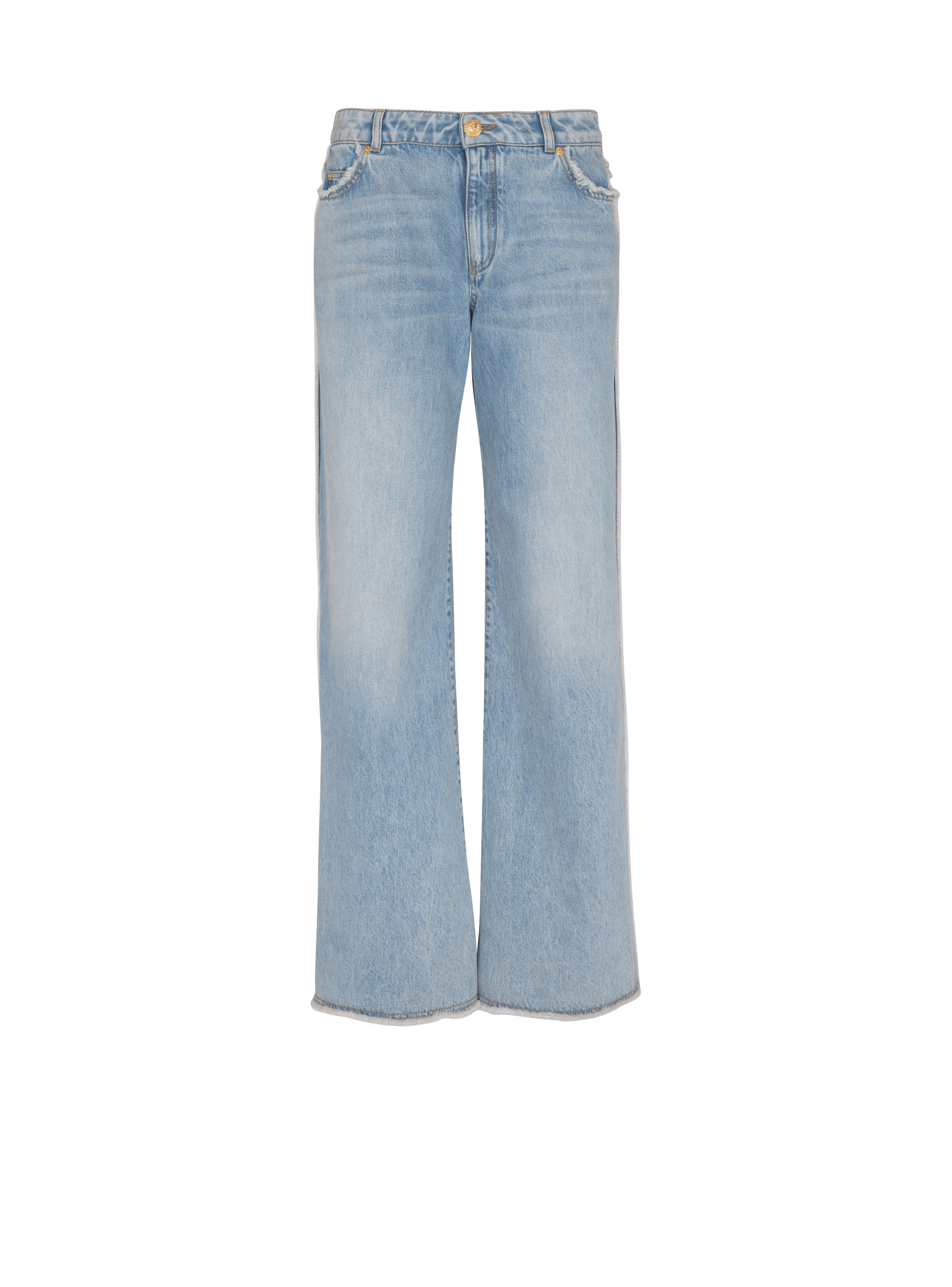 Straight-leg denim jeans