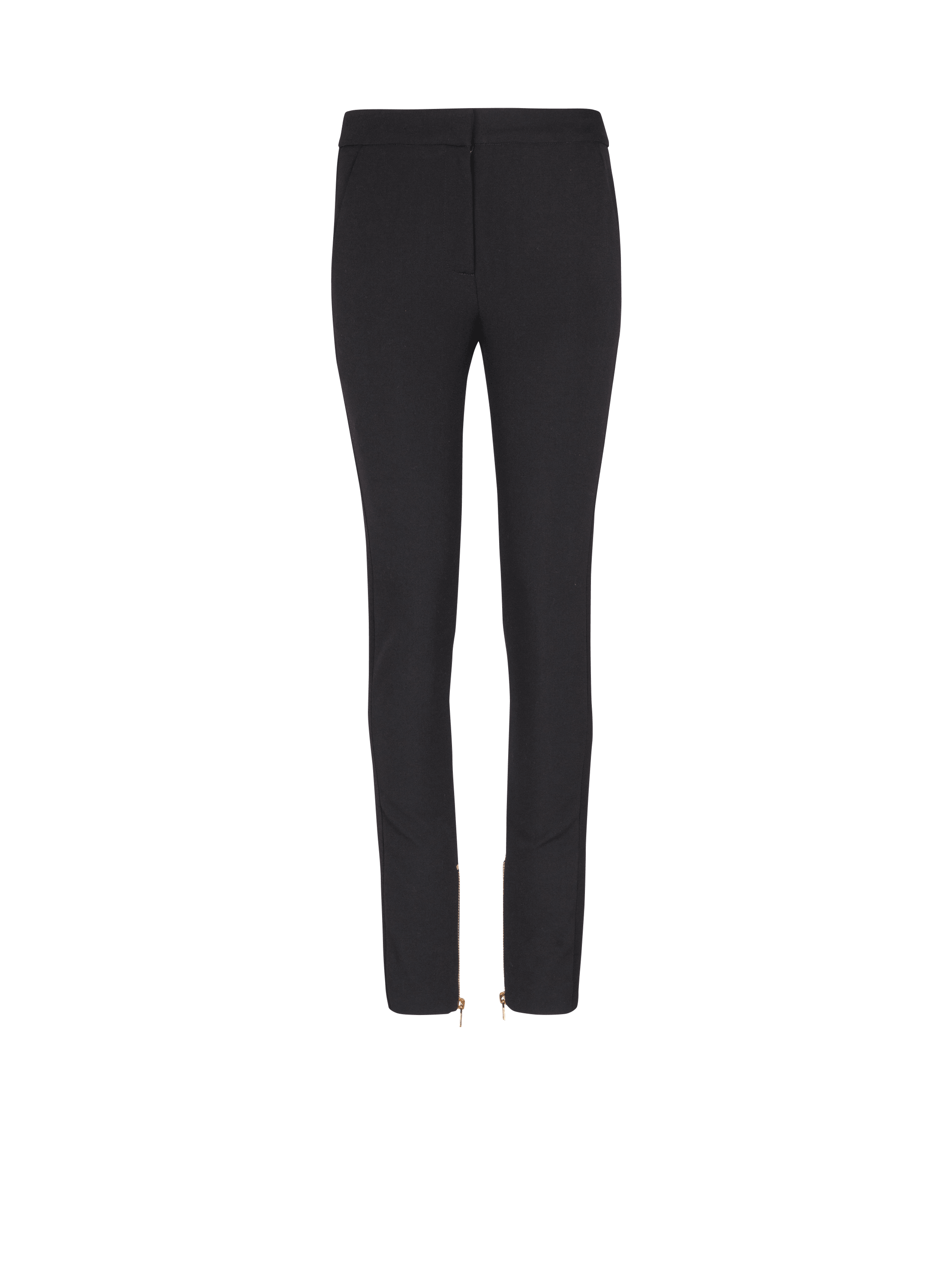 Slim Fit-Hose aus Grain-de-Poudre mit Reißverschluss