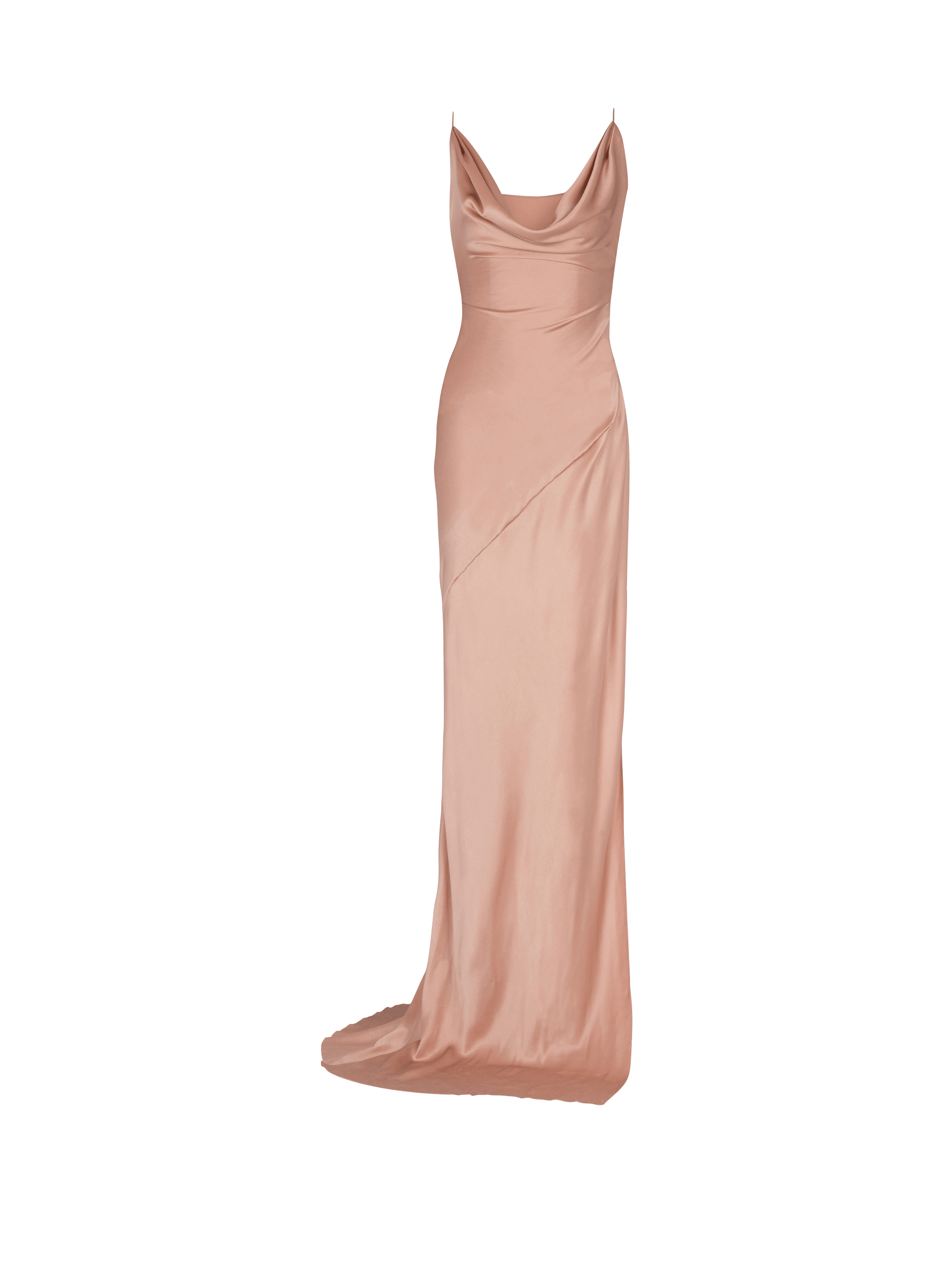 Geschlitztes Kleid aus drapiertem Satin 