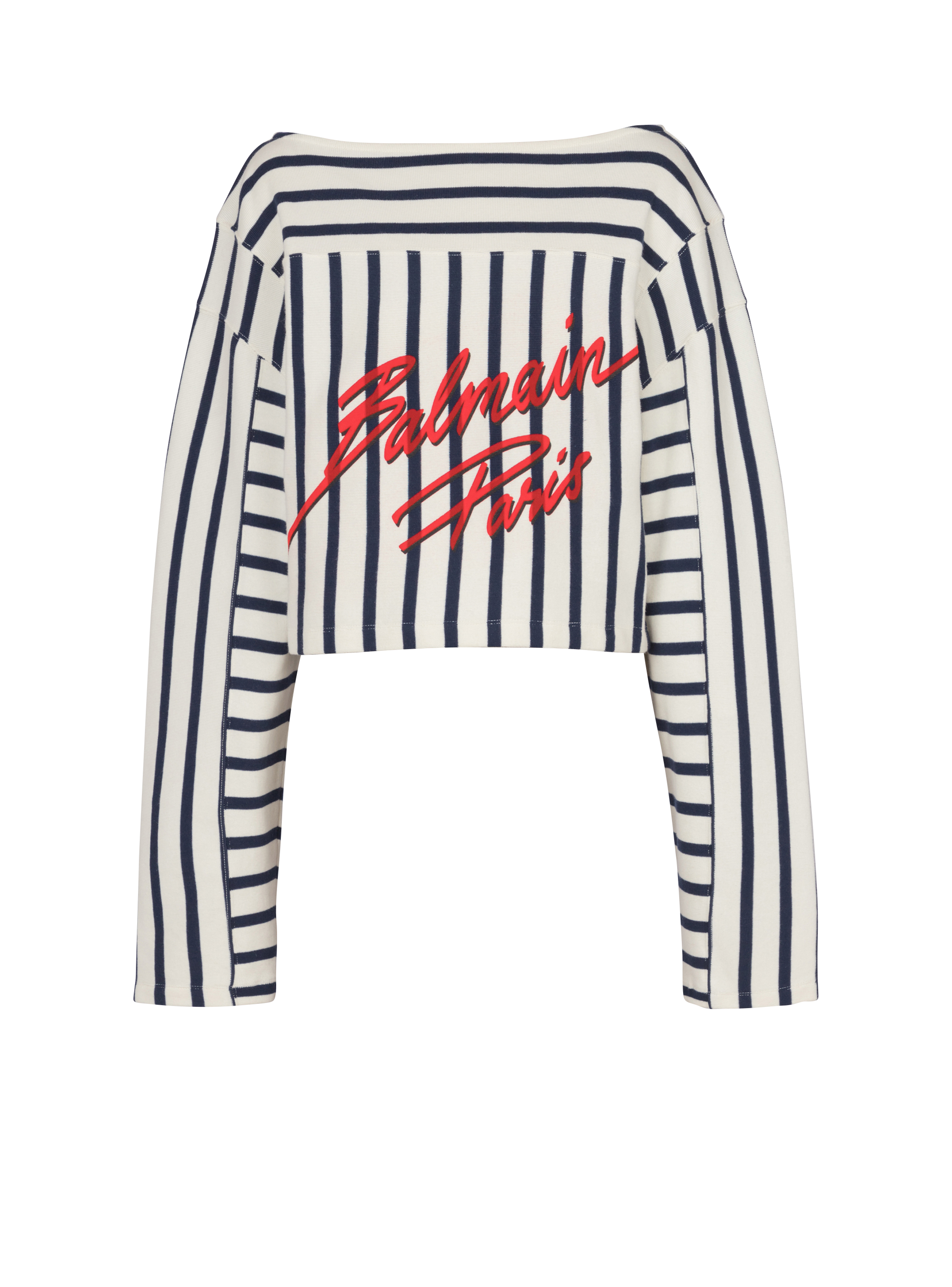 balmain paris T-shirt rayé Balmain Baseball à manches longues multicolore - Femme