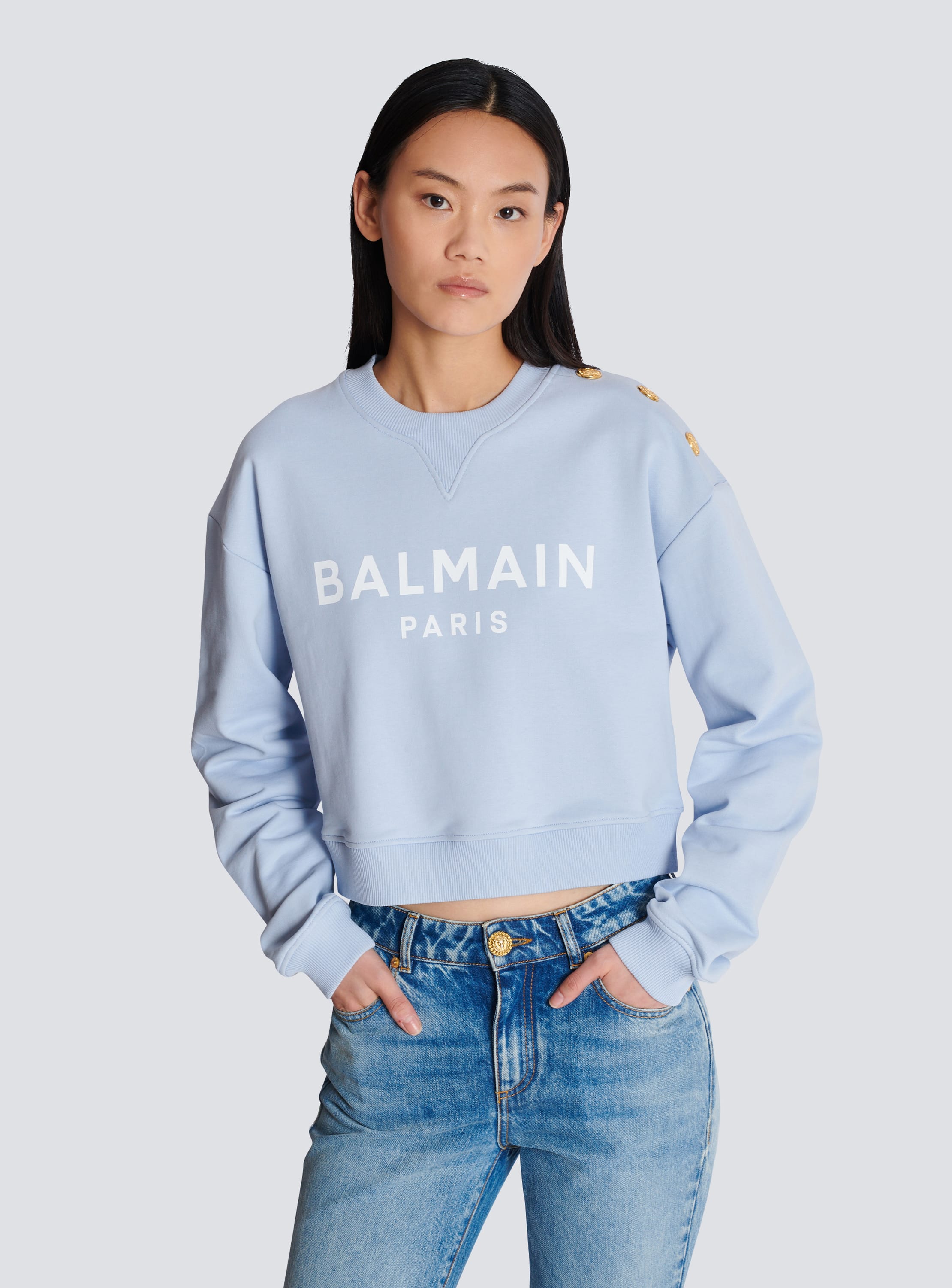 Balmain blue sweatshirt sale