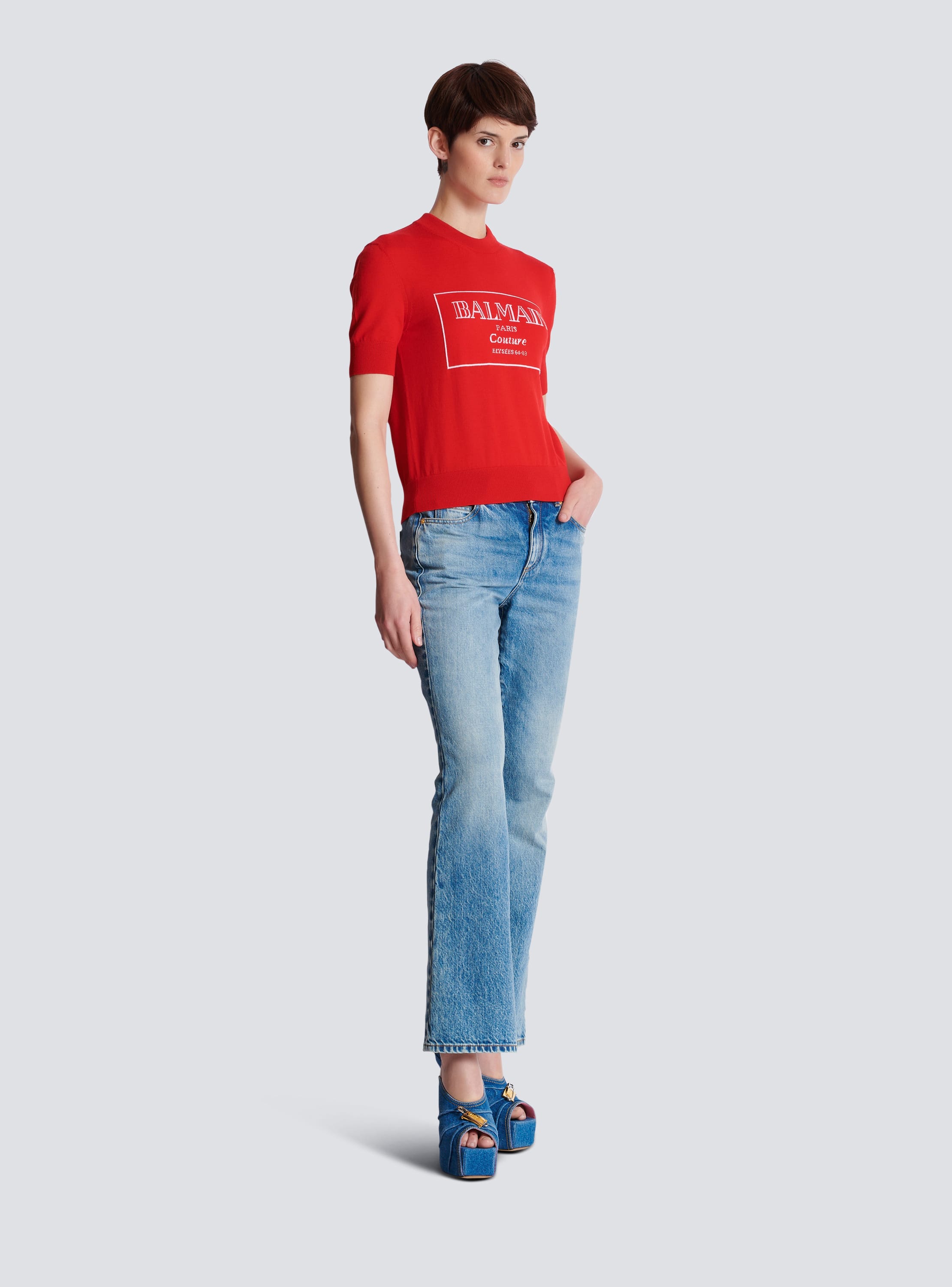Balmain Couture two-tone knit top - Women | BALMAIN