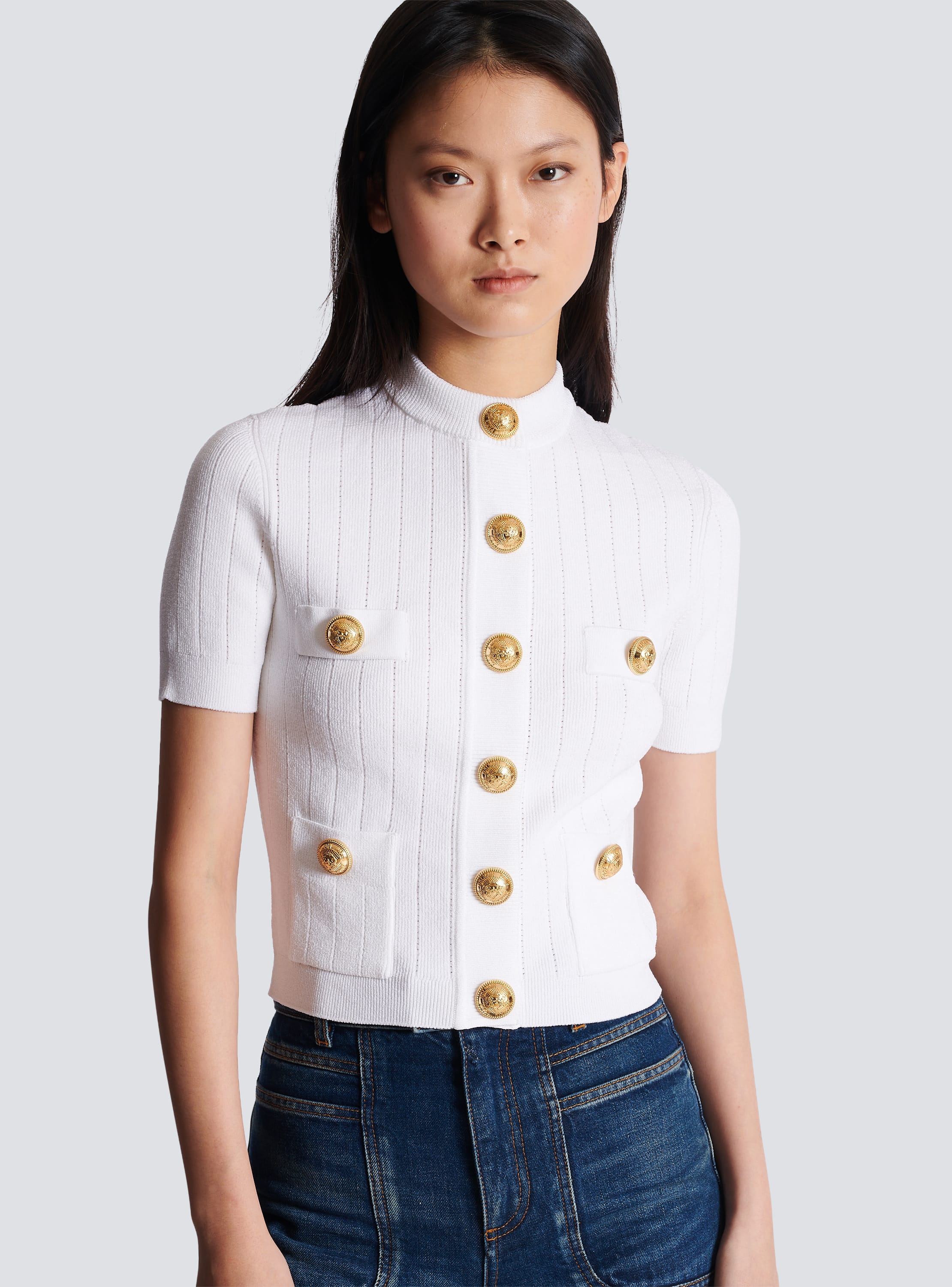 4-pocket knitted cardigan - Women | BALMAIN