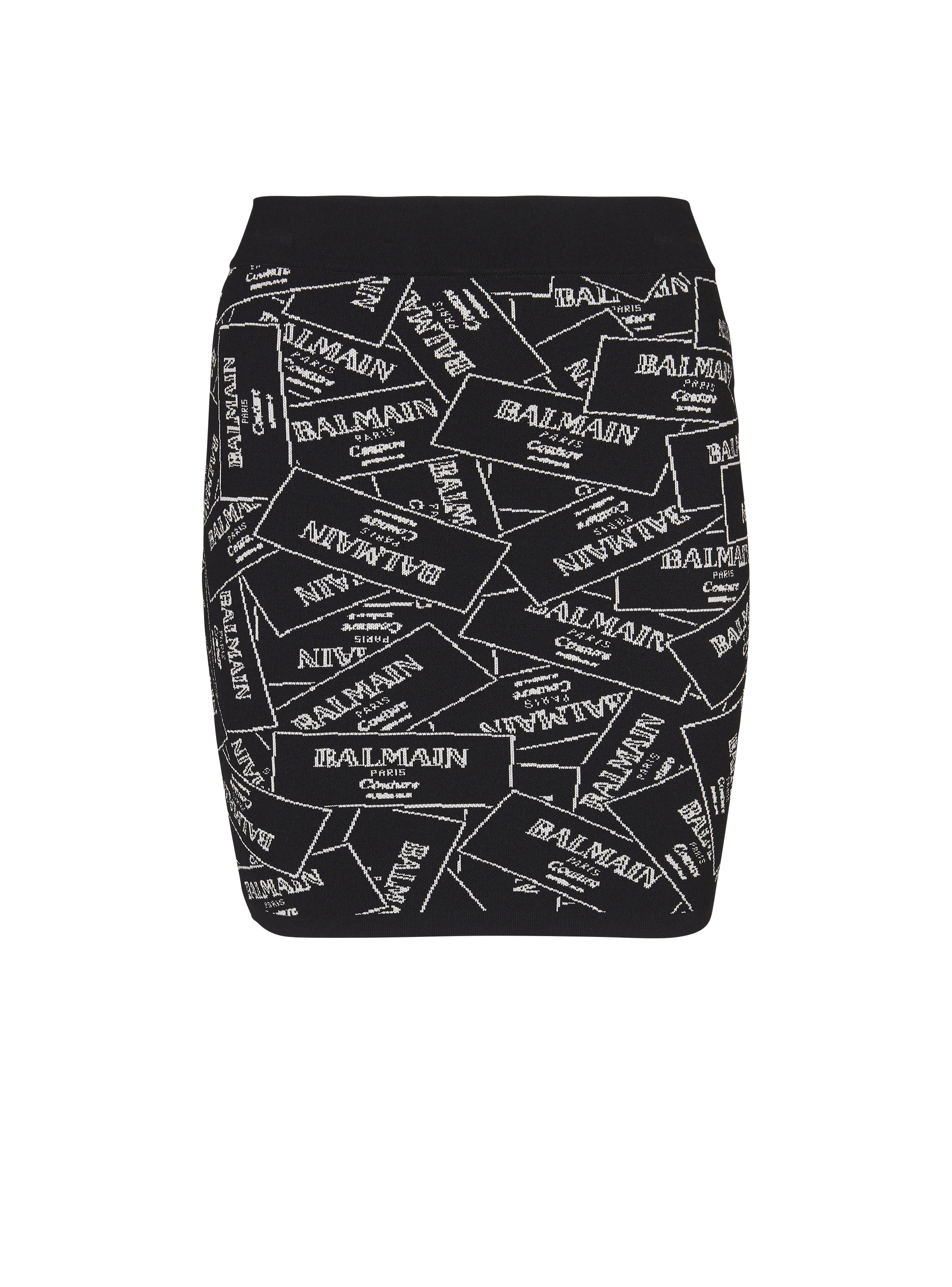 balmain paris Jupe courte en maille jacquard Étiquette Balmain noir - Femme