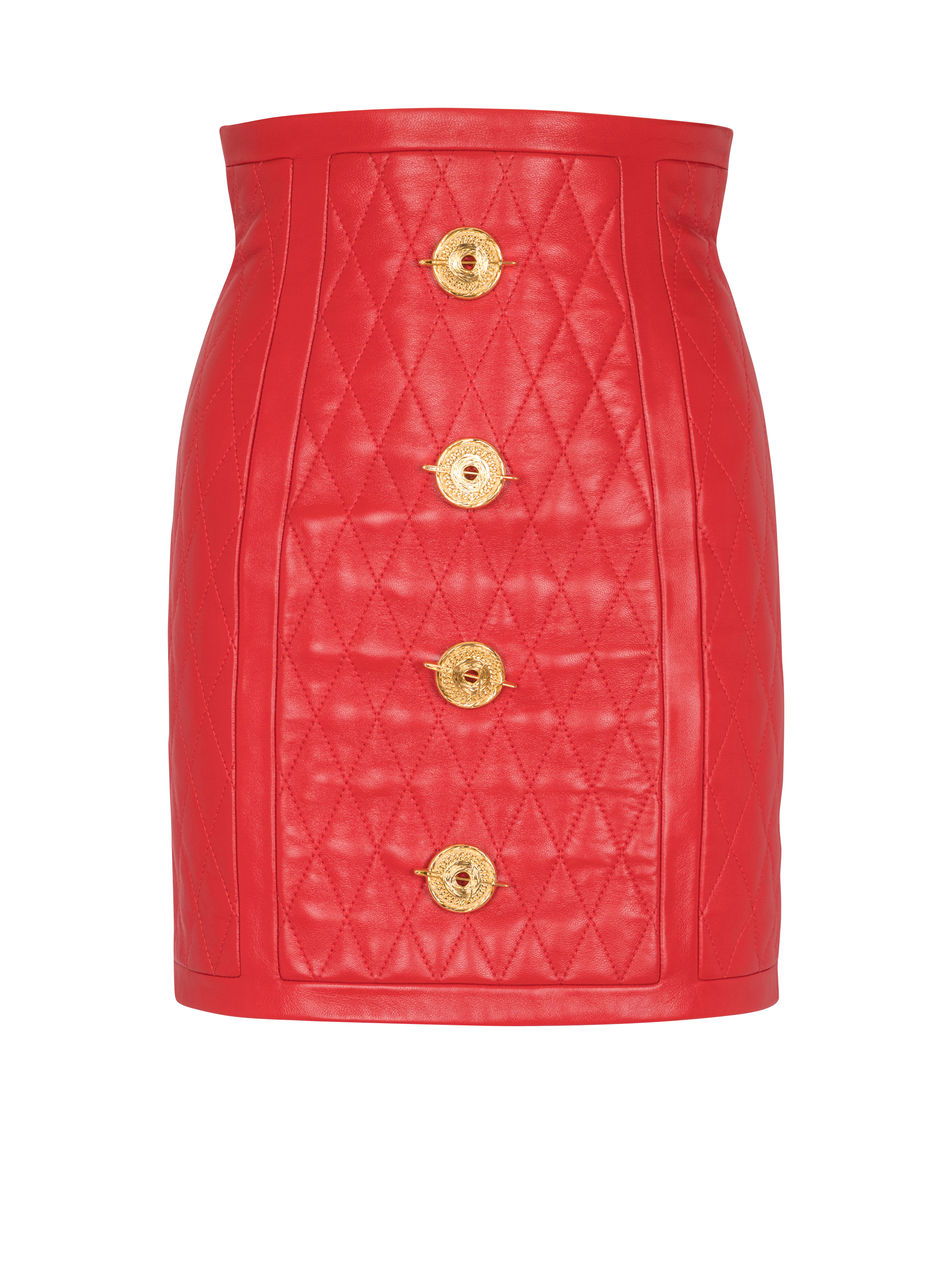 Quilted lambskin skirt with diamond motif