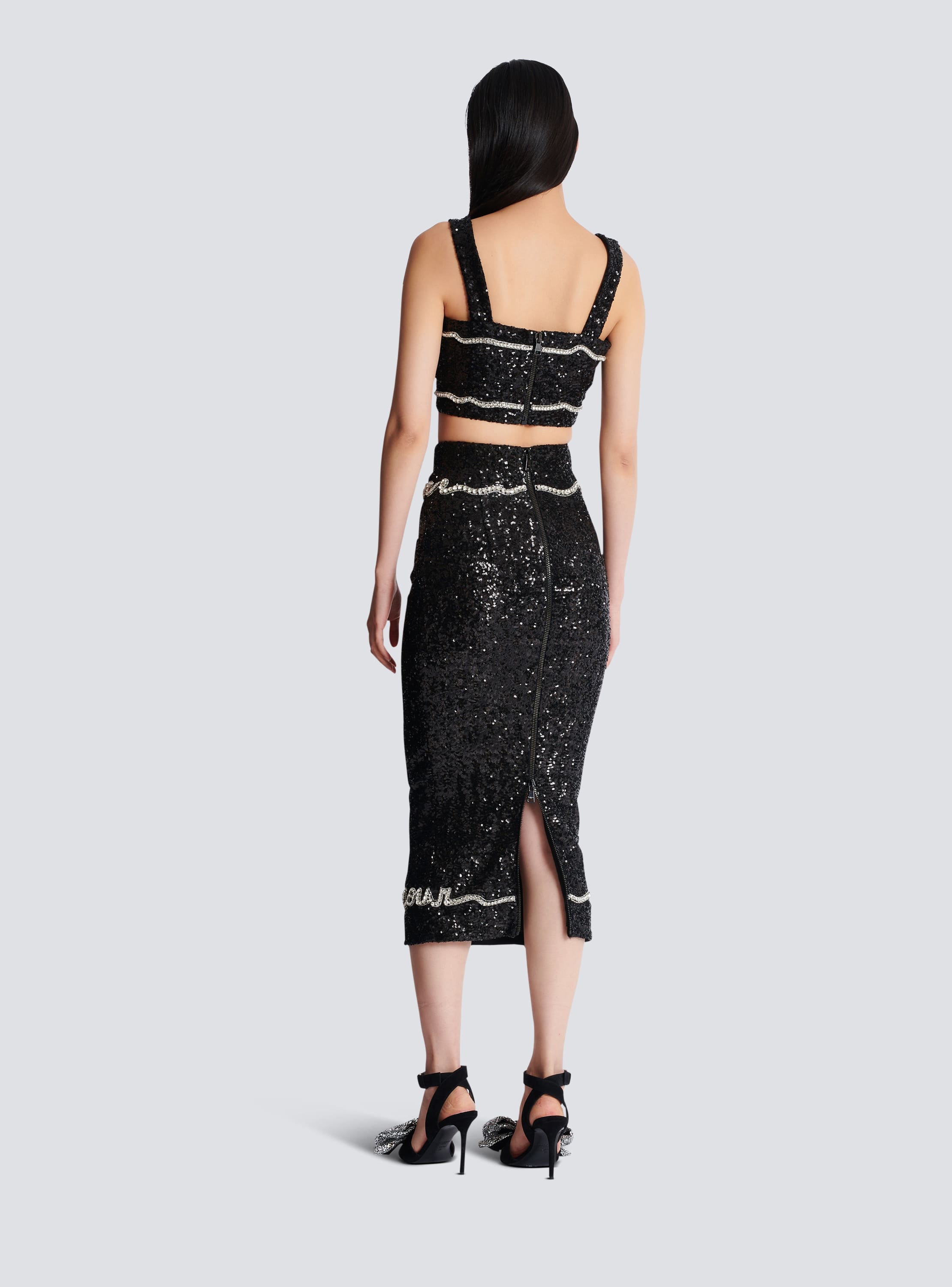 ラブレター”刺繍 スパンコール ミディスカート - Women | BALMAIN 