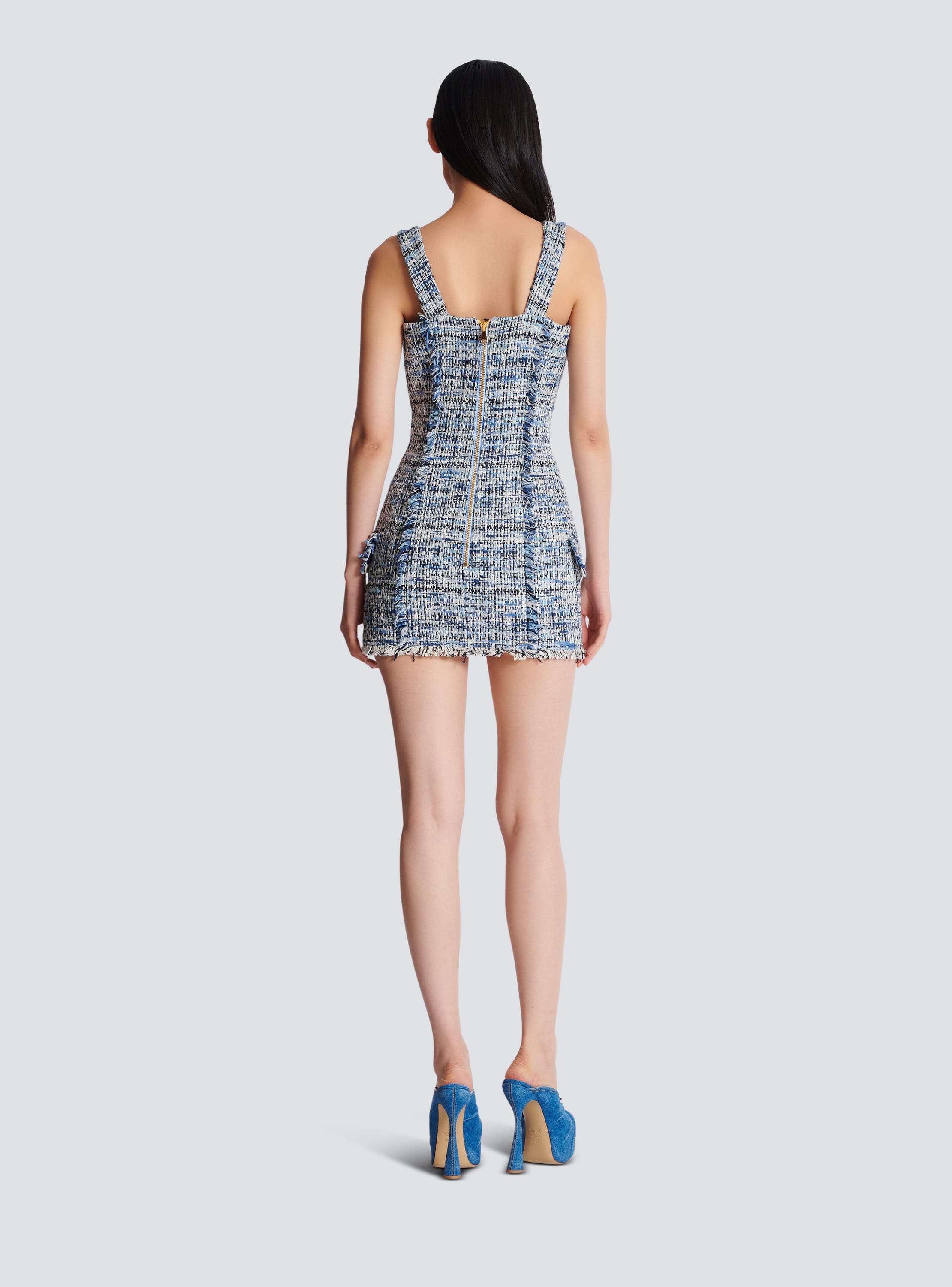 Short tweed dress with straps - Women | BALMAIN Short tweed dress with straps - Women | BALMAIN