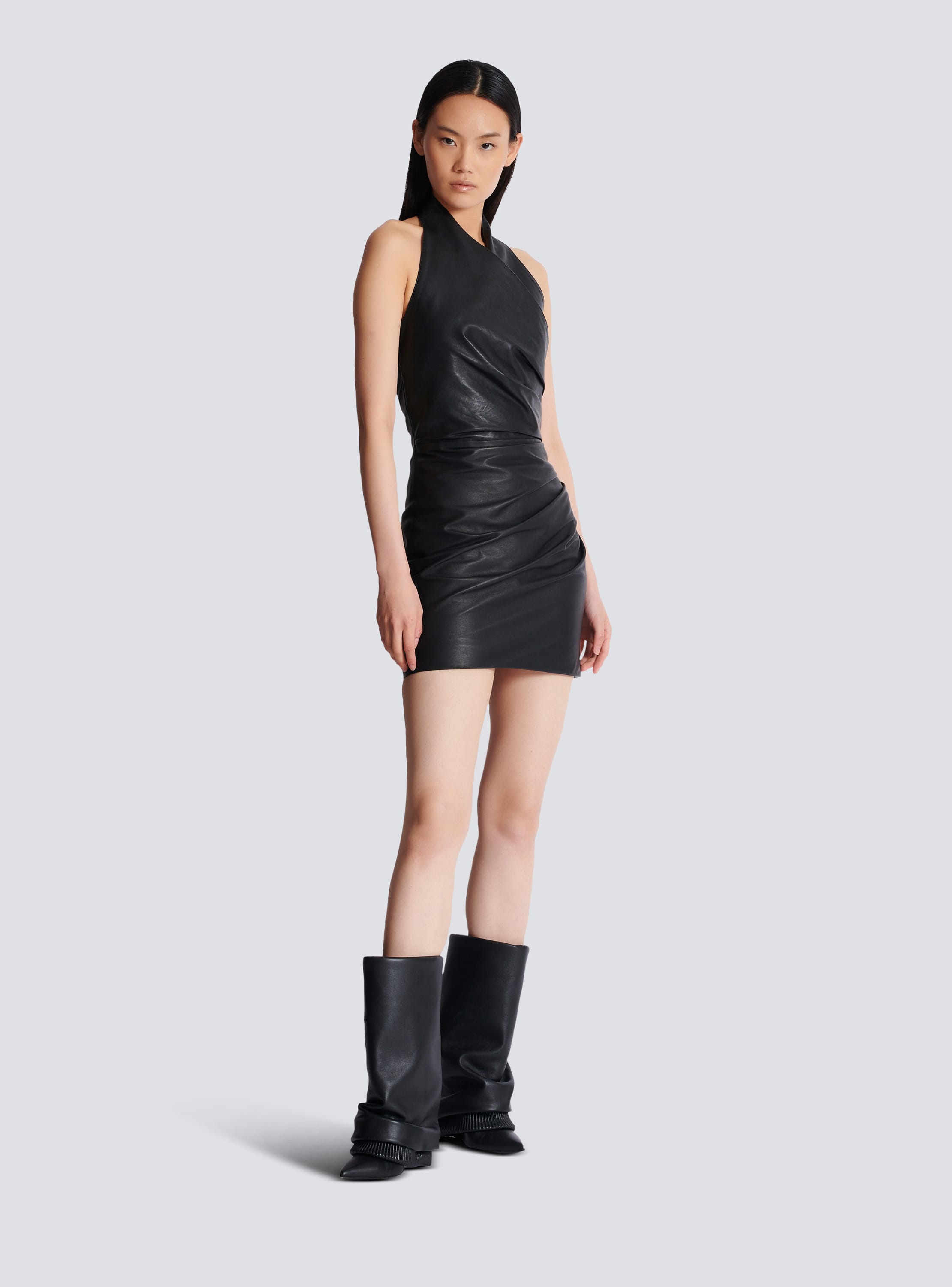 Balmain leather dress best sale