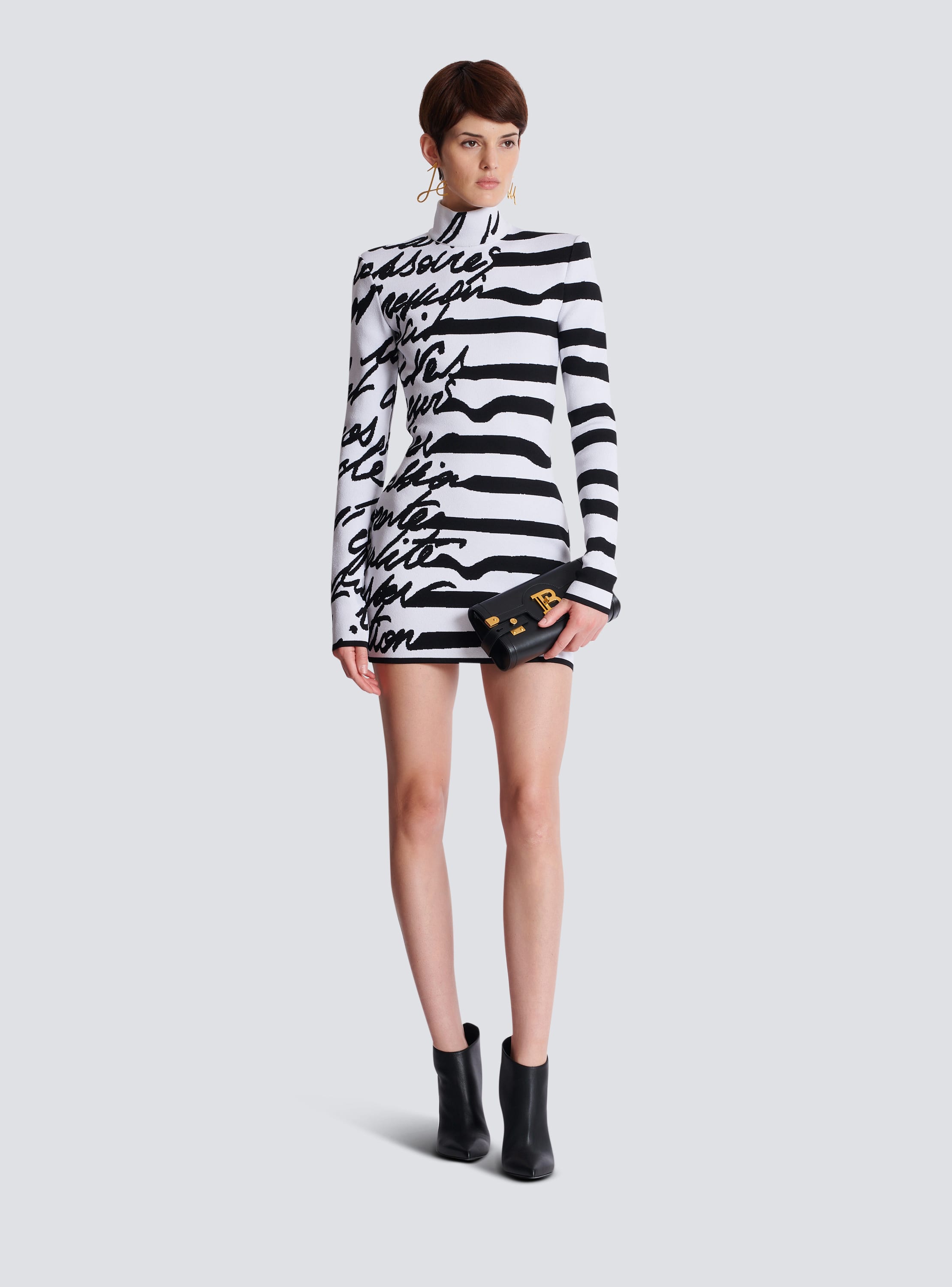 Striped "Love Letter" jacquard knit dress