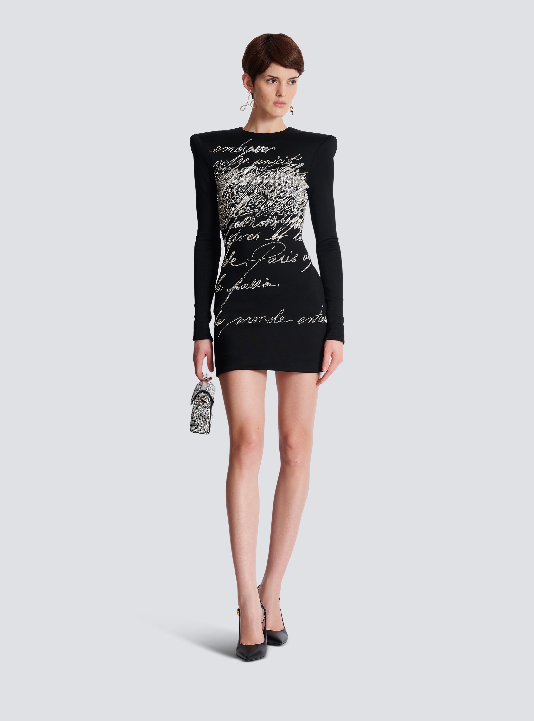 Short dress with Love Letter embroidery Women BALMAIN