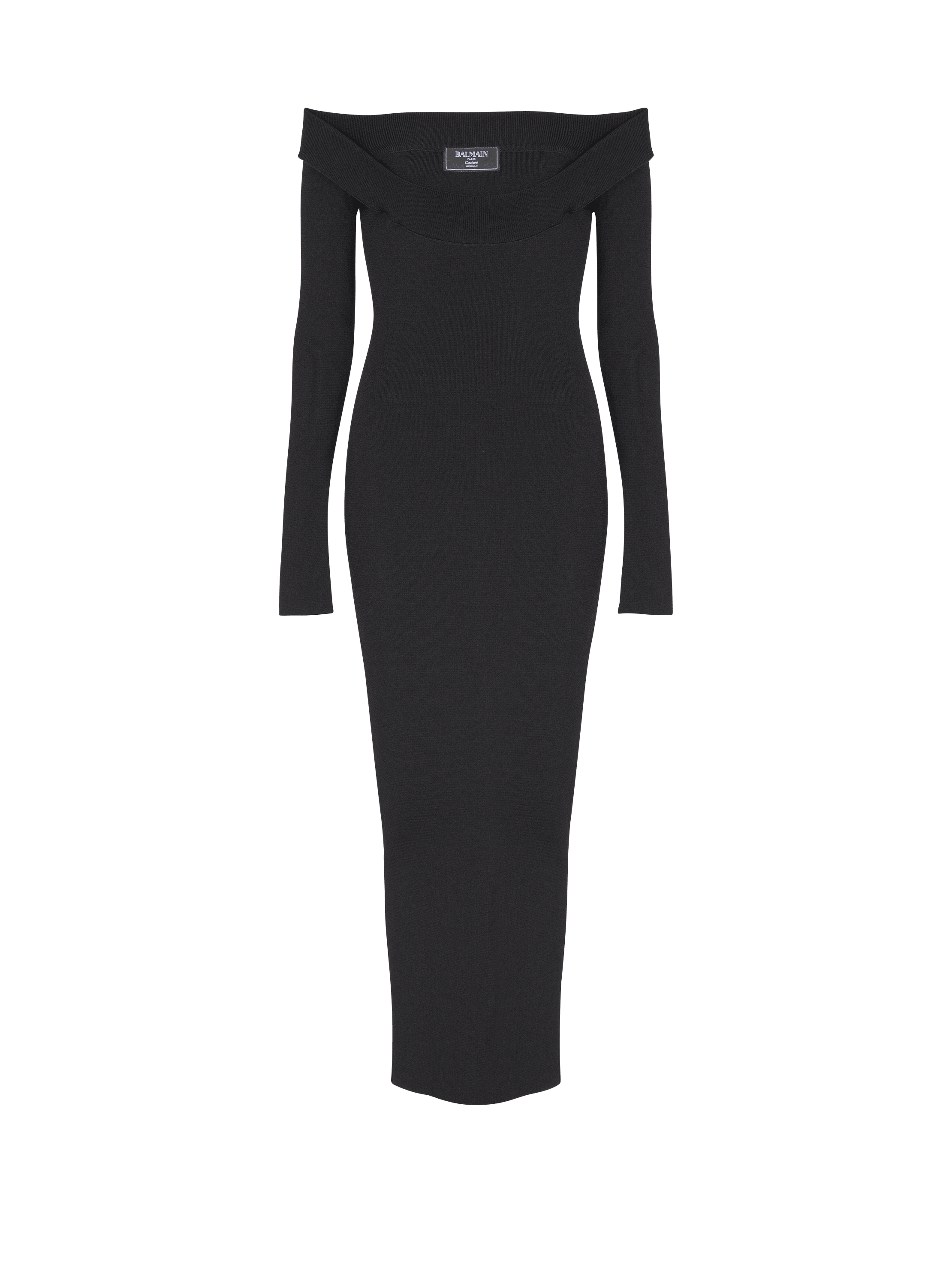 Long plain knit dress