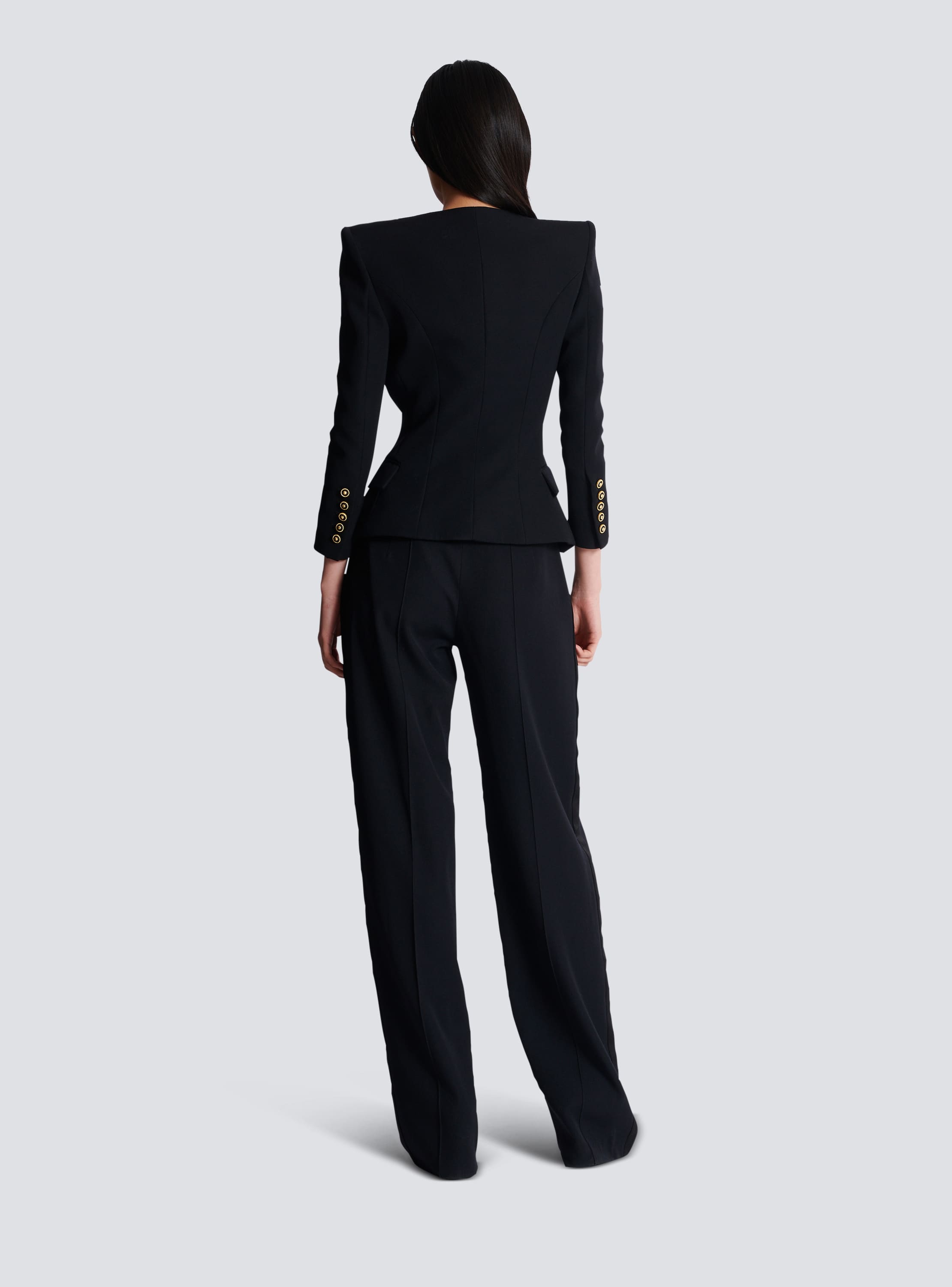Grain de poudre 1-button jacket black - Women | BALMAIN