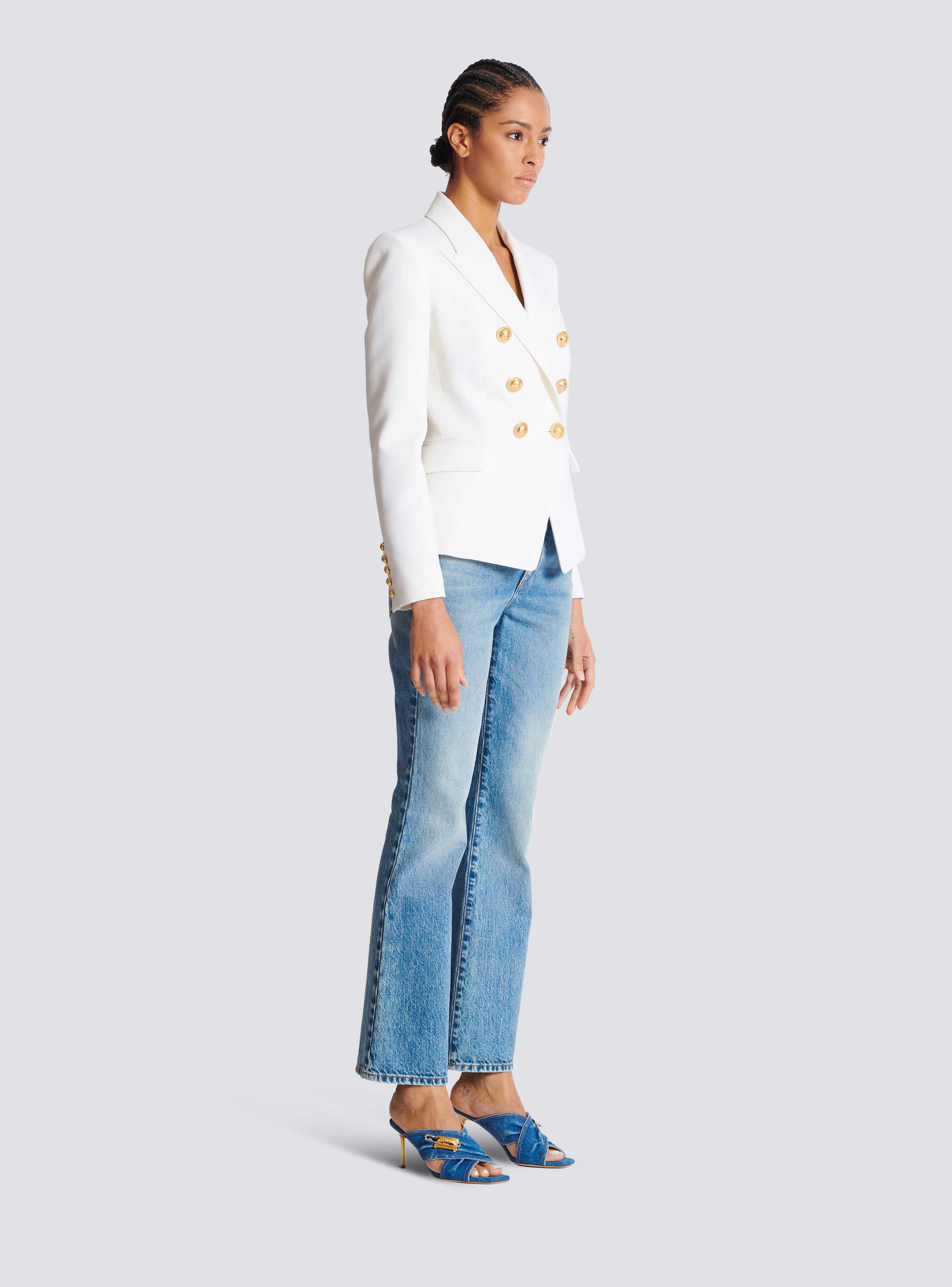 Grain de poudre 6-button jacket - Women | BALMAIN