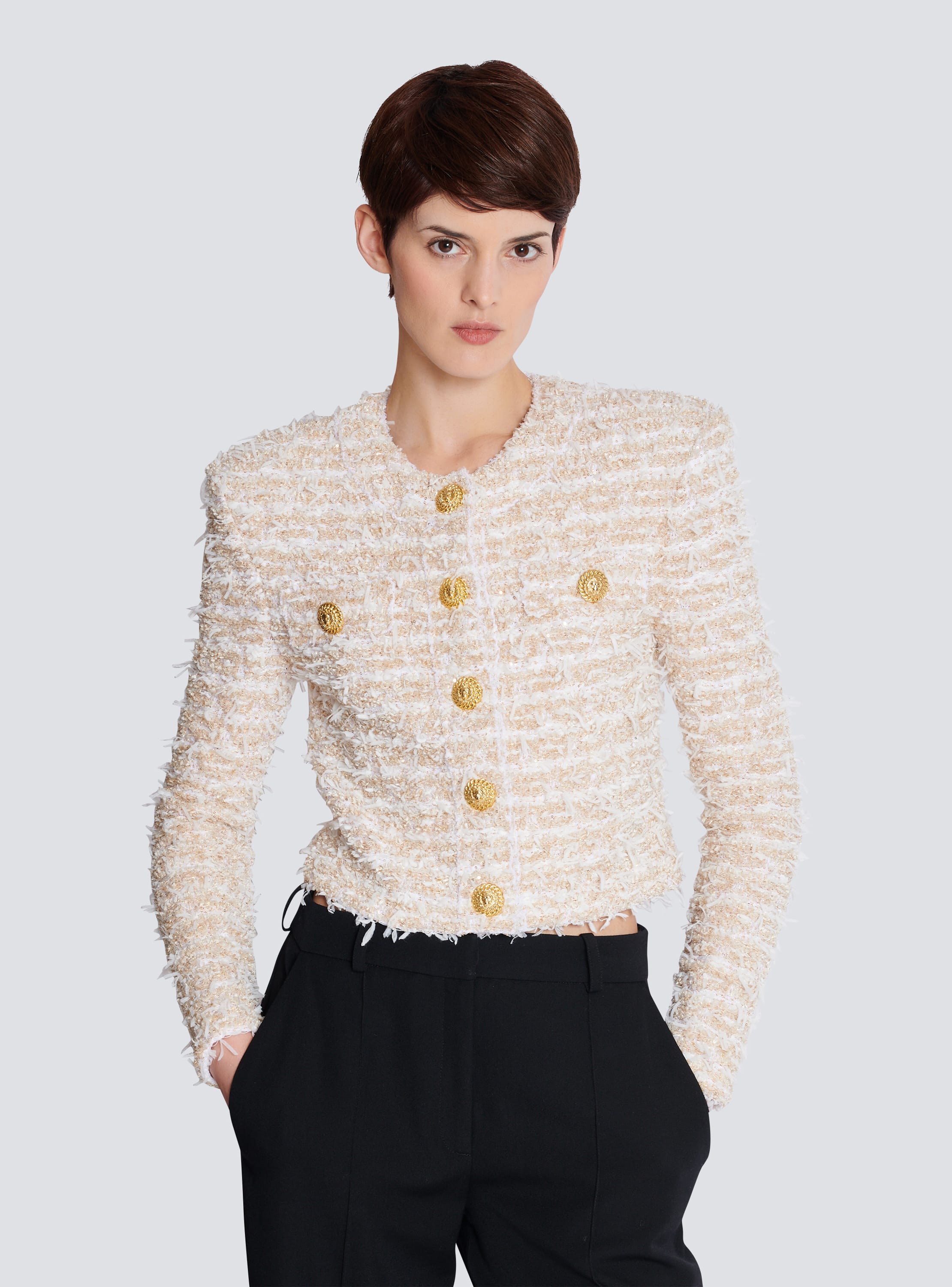 Cropped tweed jacket