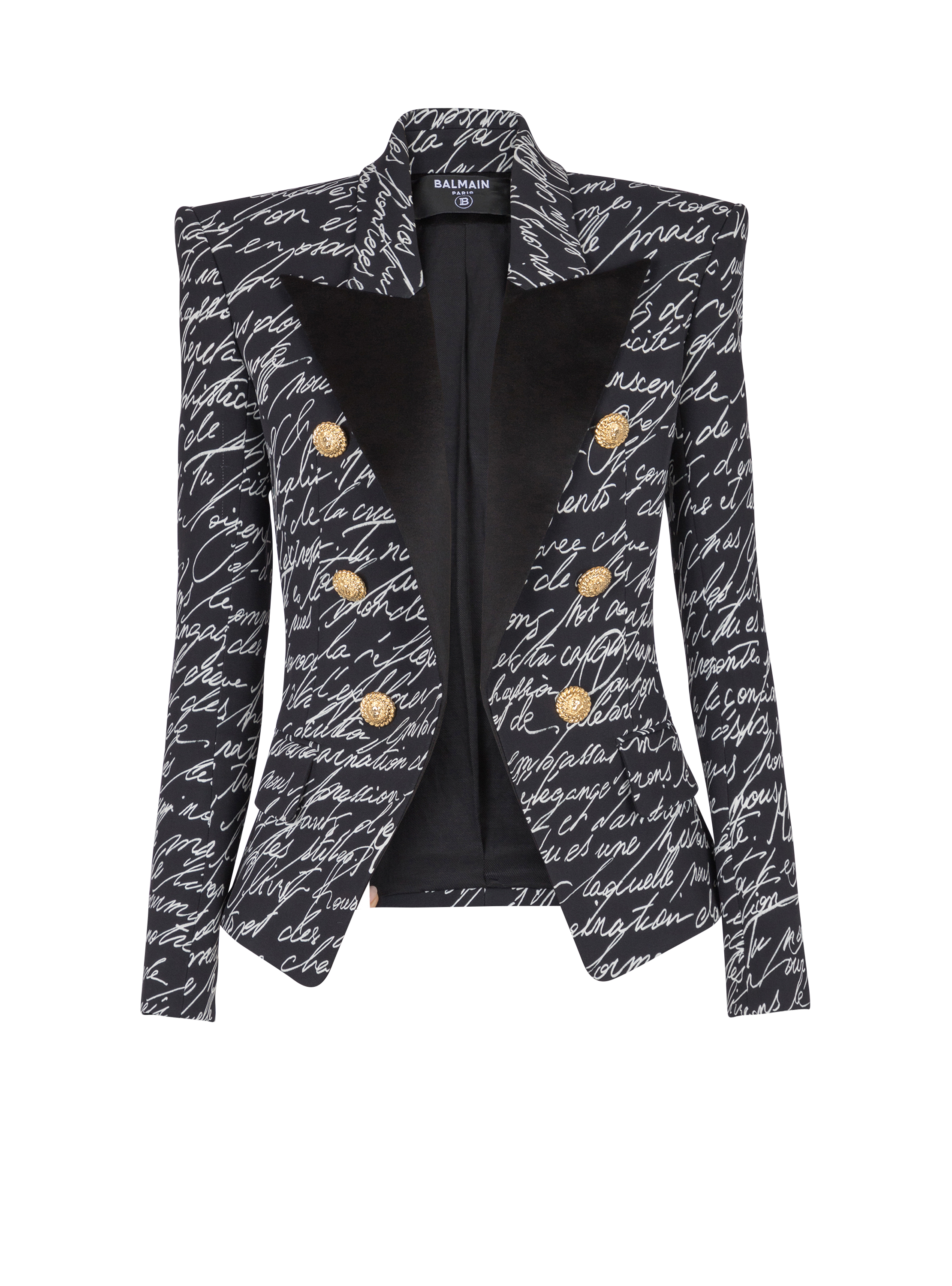 6-button jacket with "Love Letter" print