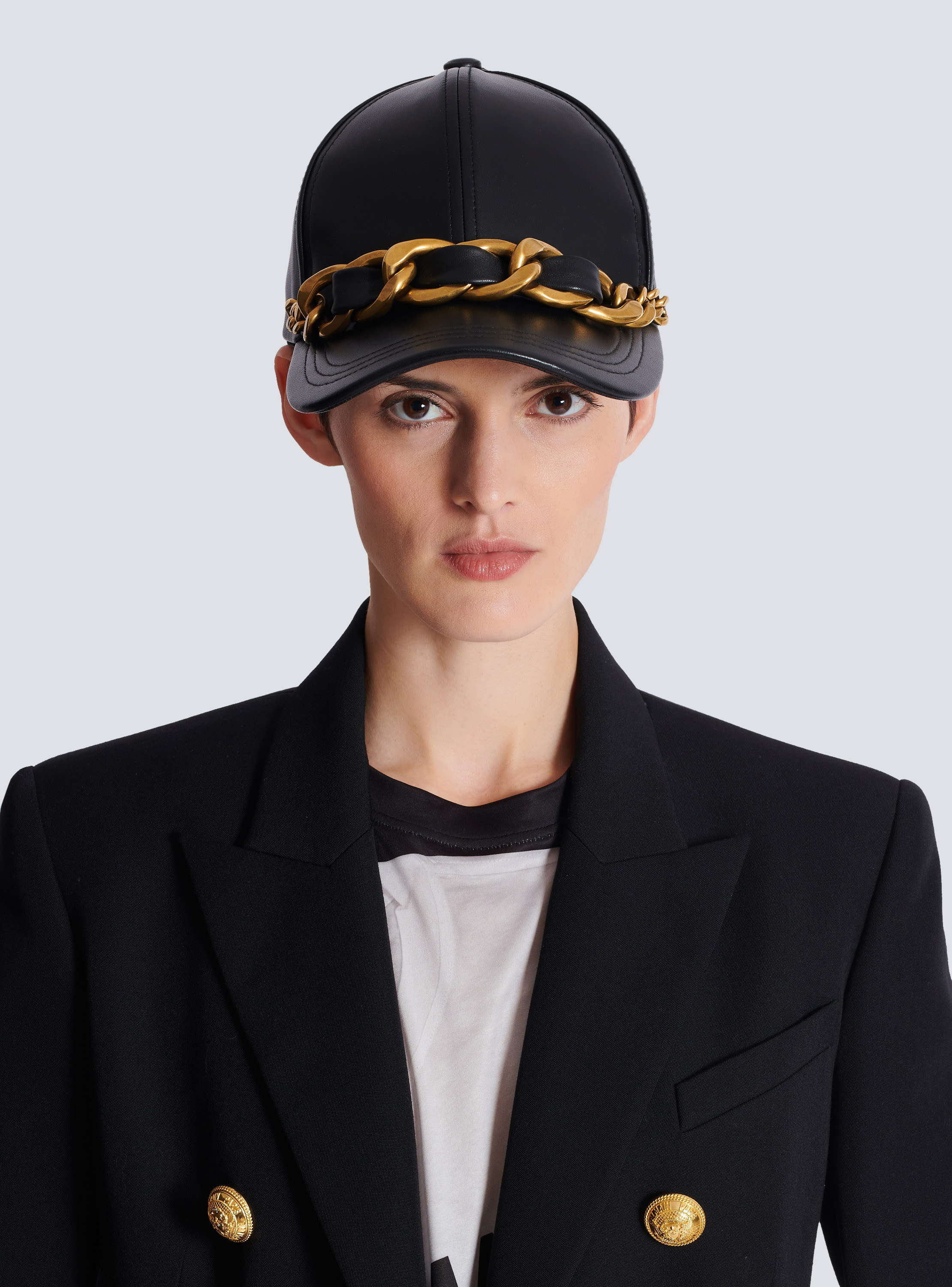 Lambskin cap with chain - Women | BALMAIN