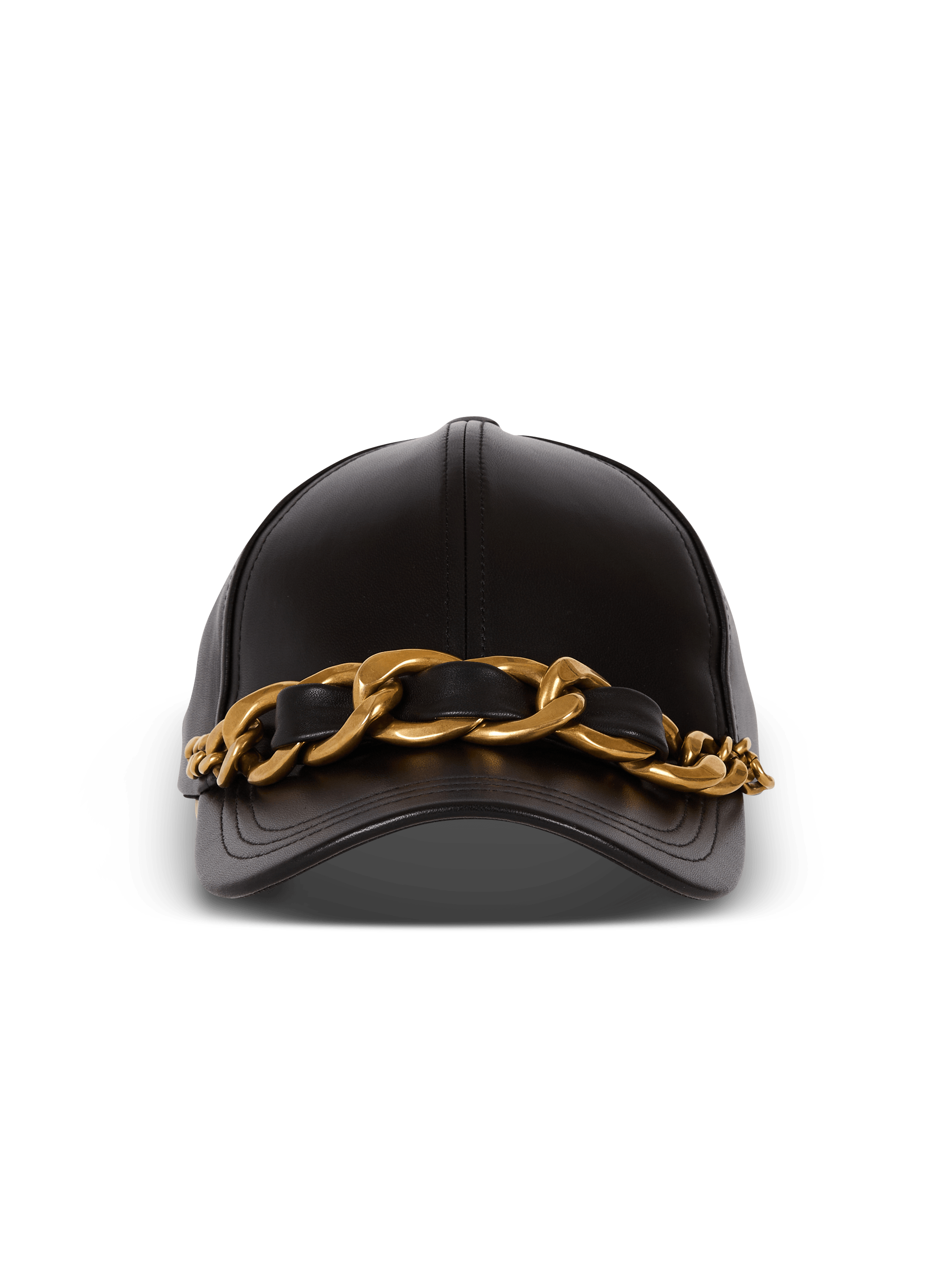 Lambskin cap with chain