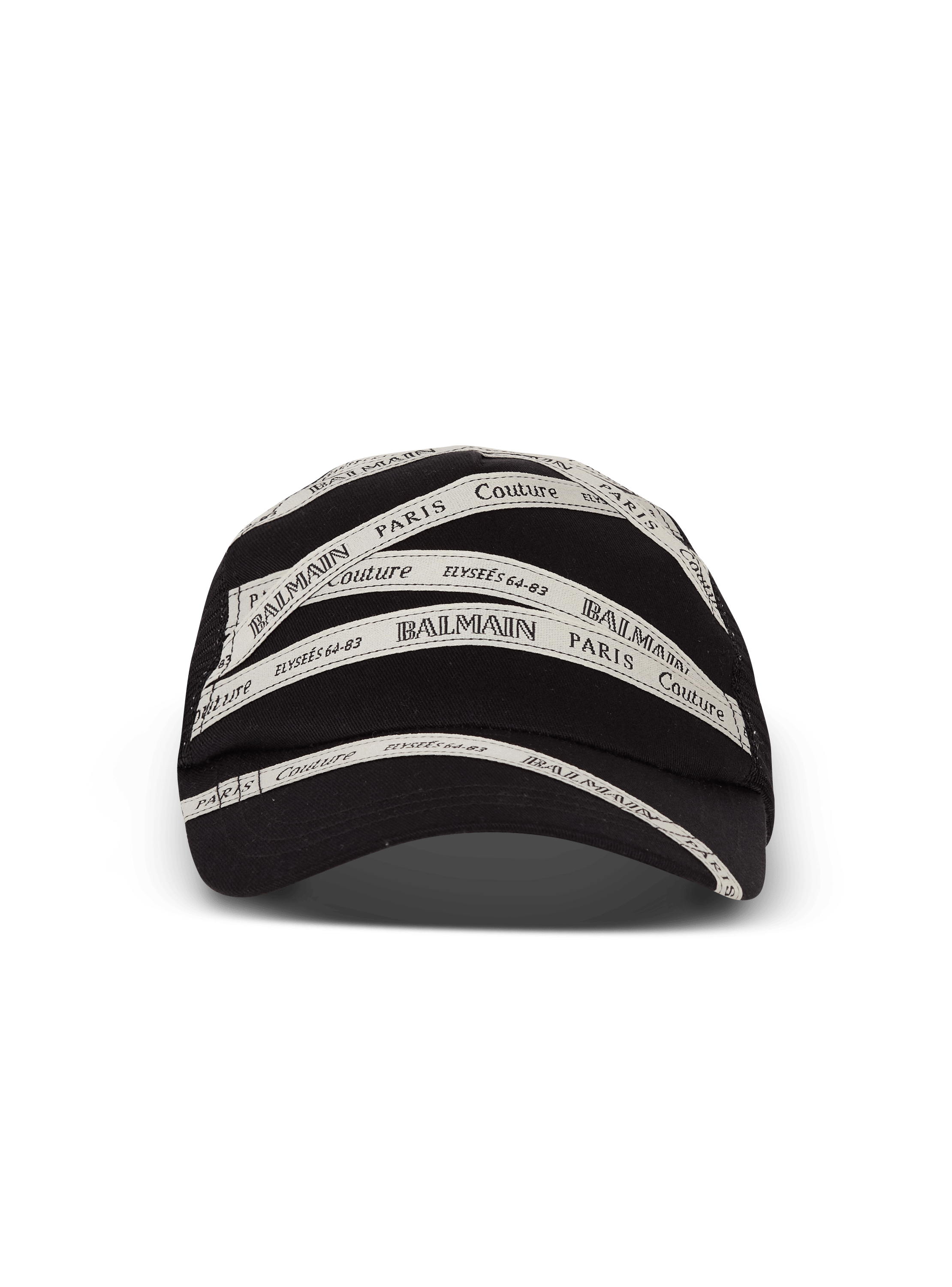 Cotton cap with Balmain ribbon motif