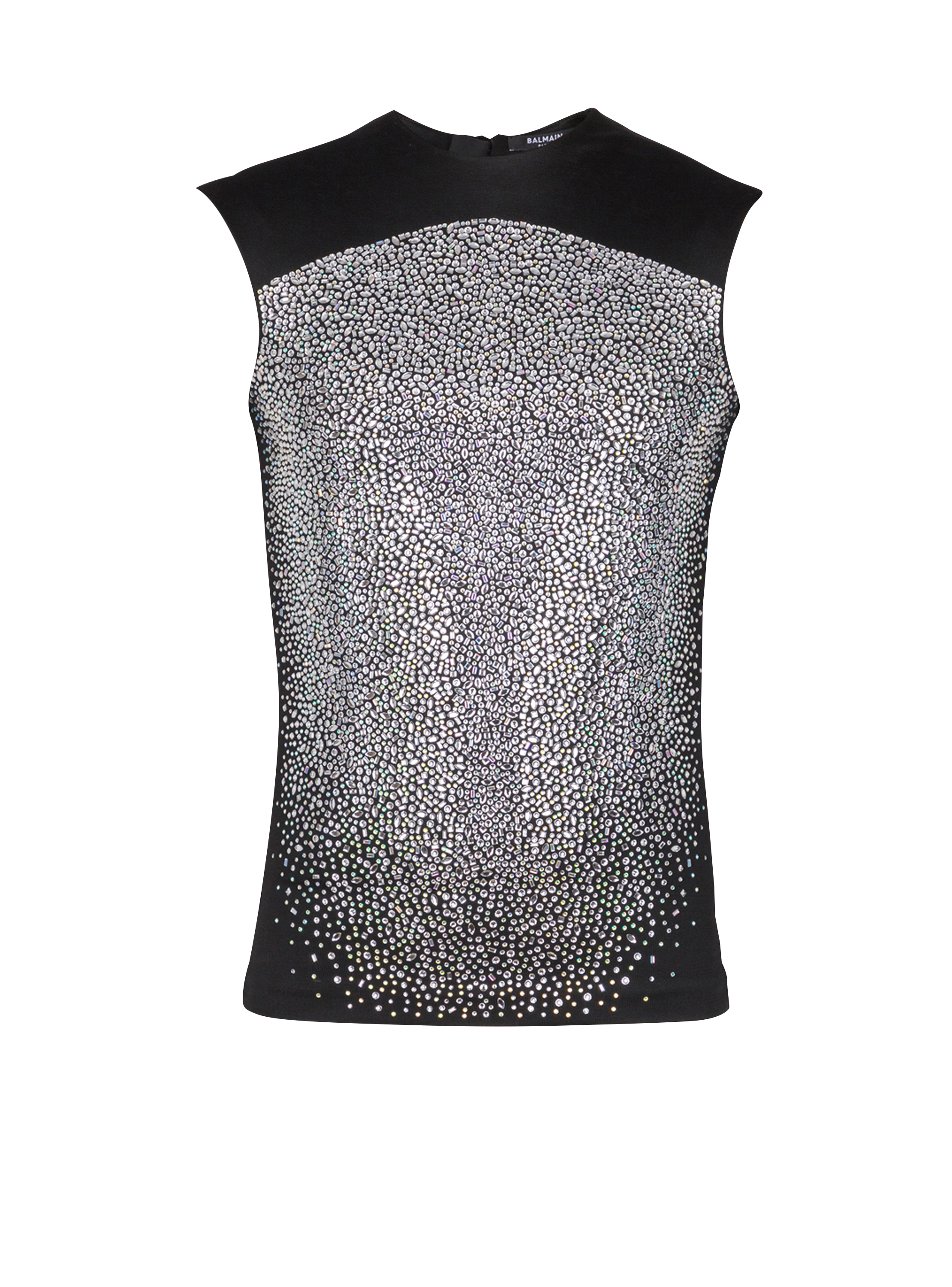 Rhinestone Galaxy tank top in sculpting jersey 