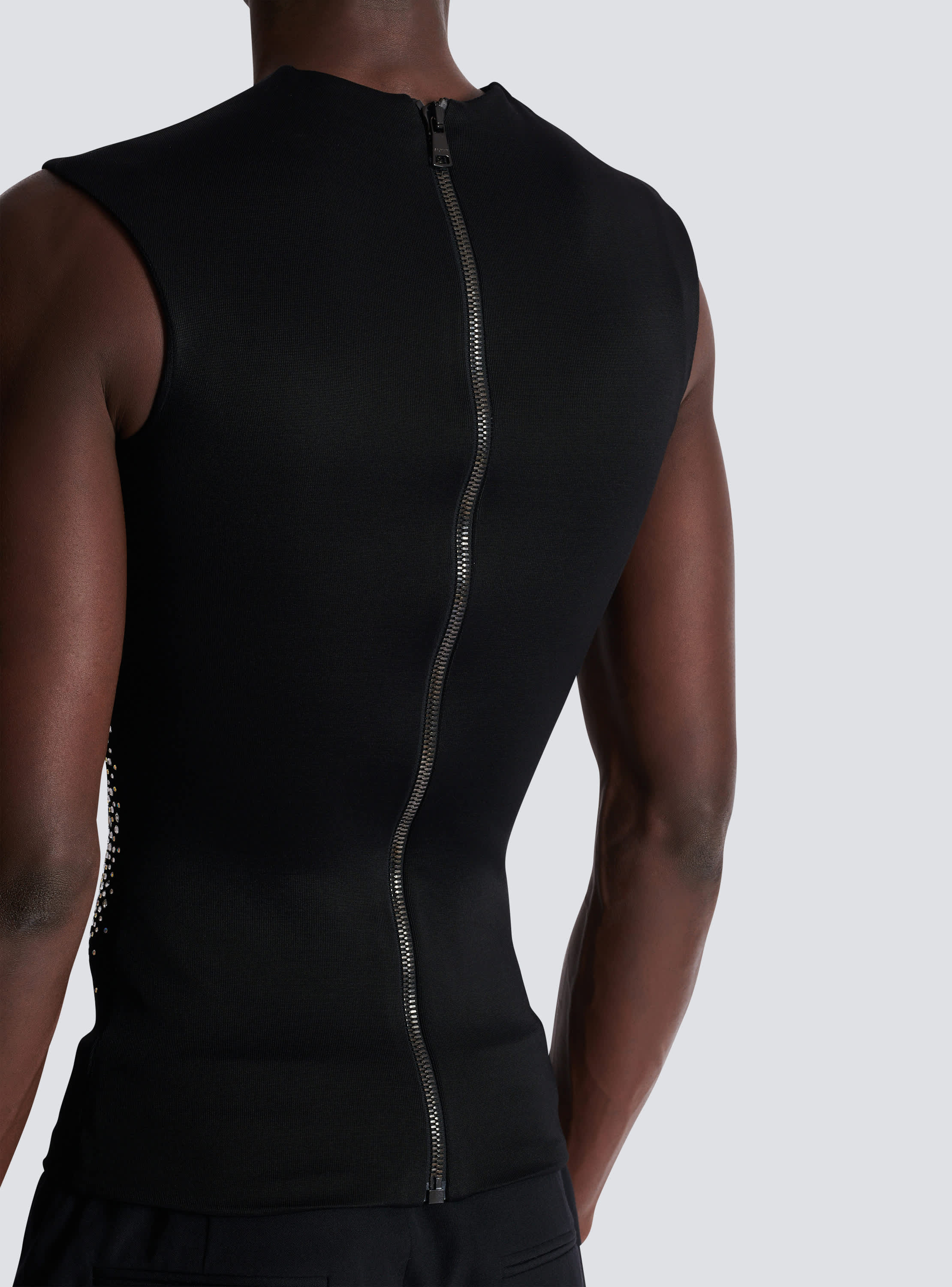 Rhinestone Galaxy tank top in sculpting jersey - Men | BALMAIN
