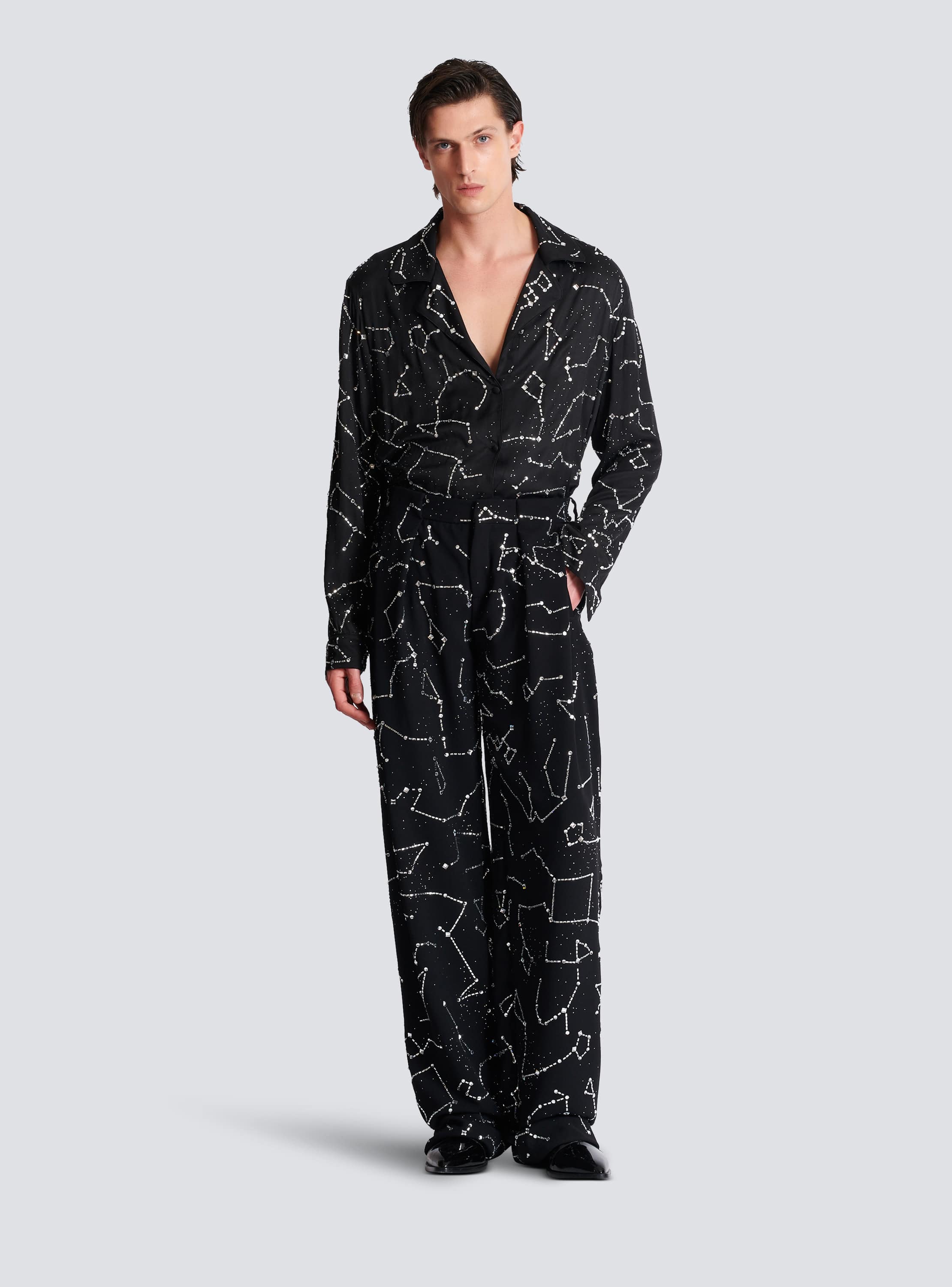 Chemise pyjama avec strass motif Constellation