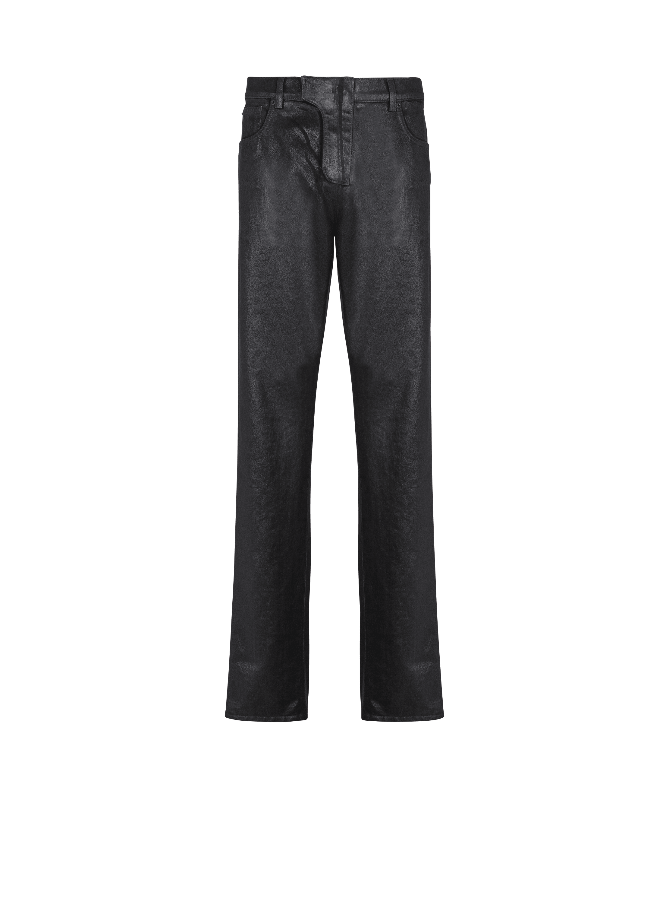 Regular-fit coated denim jeans 