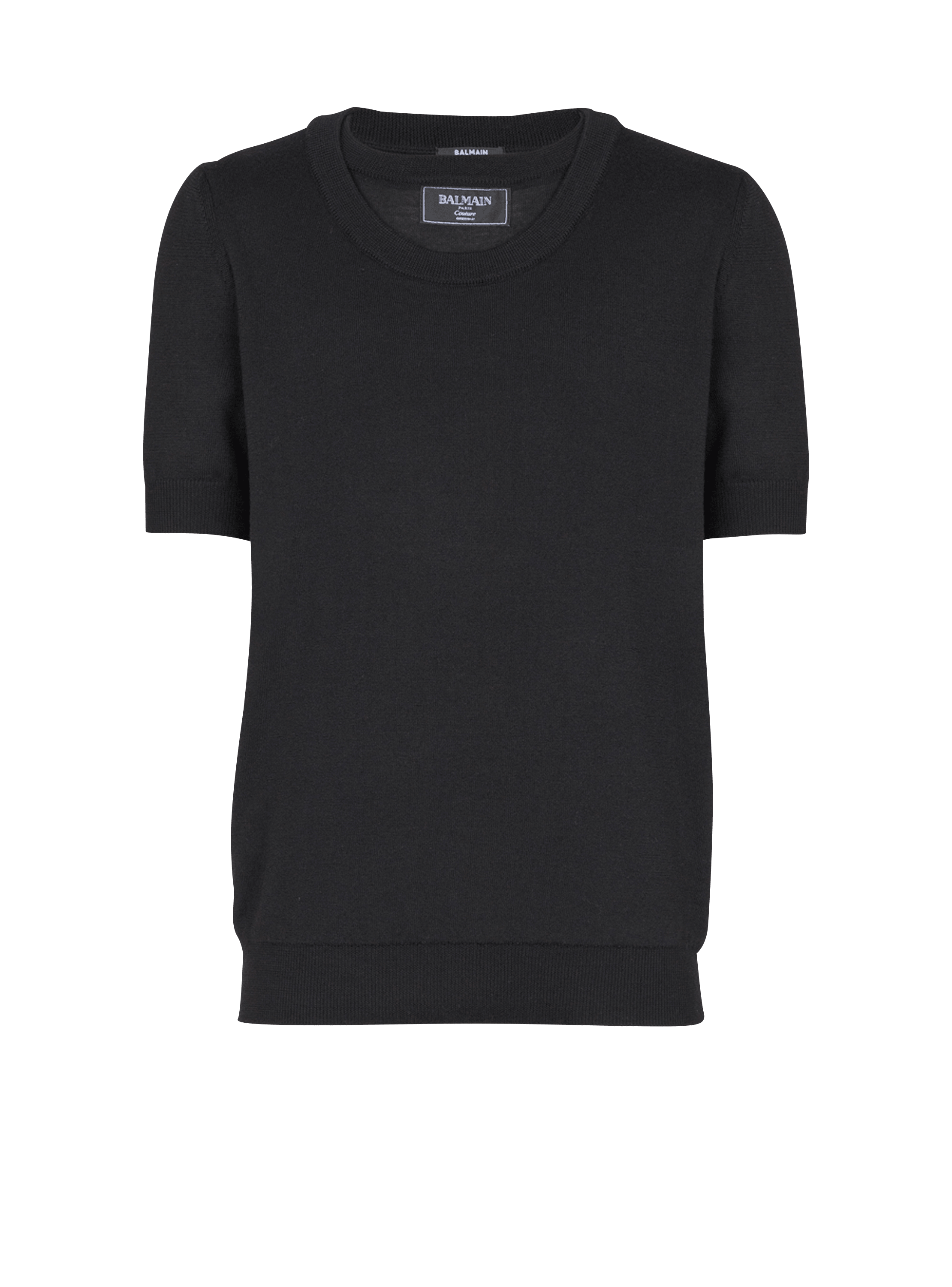 Knit T-shirt with two collars