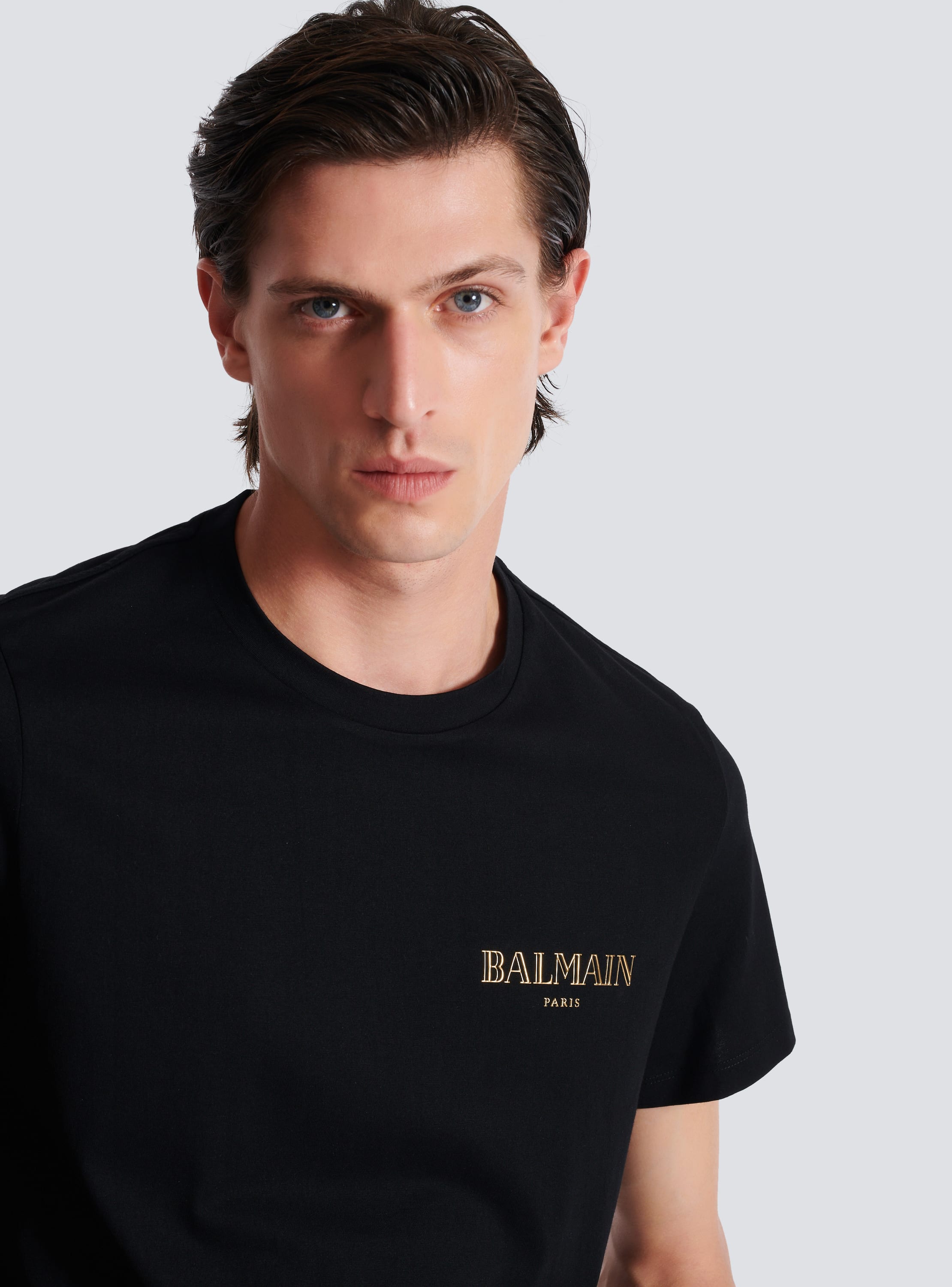 T shirt with vintage gel Balmain logo