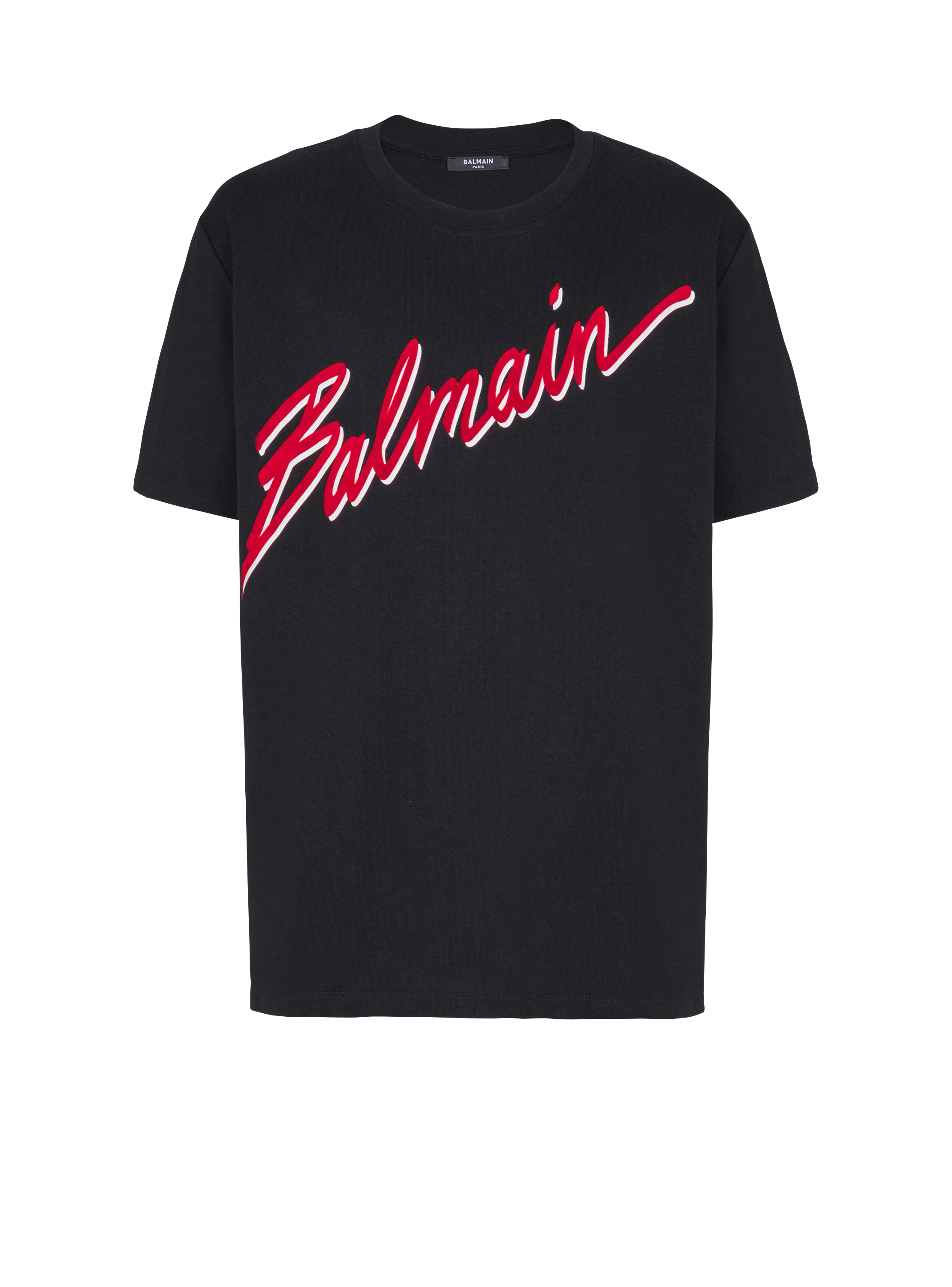 T-shirt with flocked Balmain Letter logo